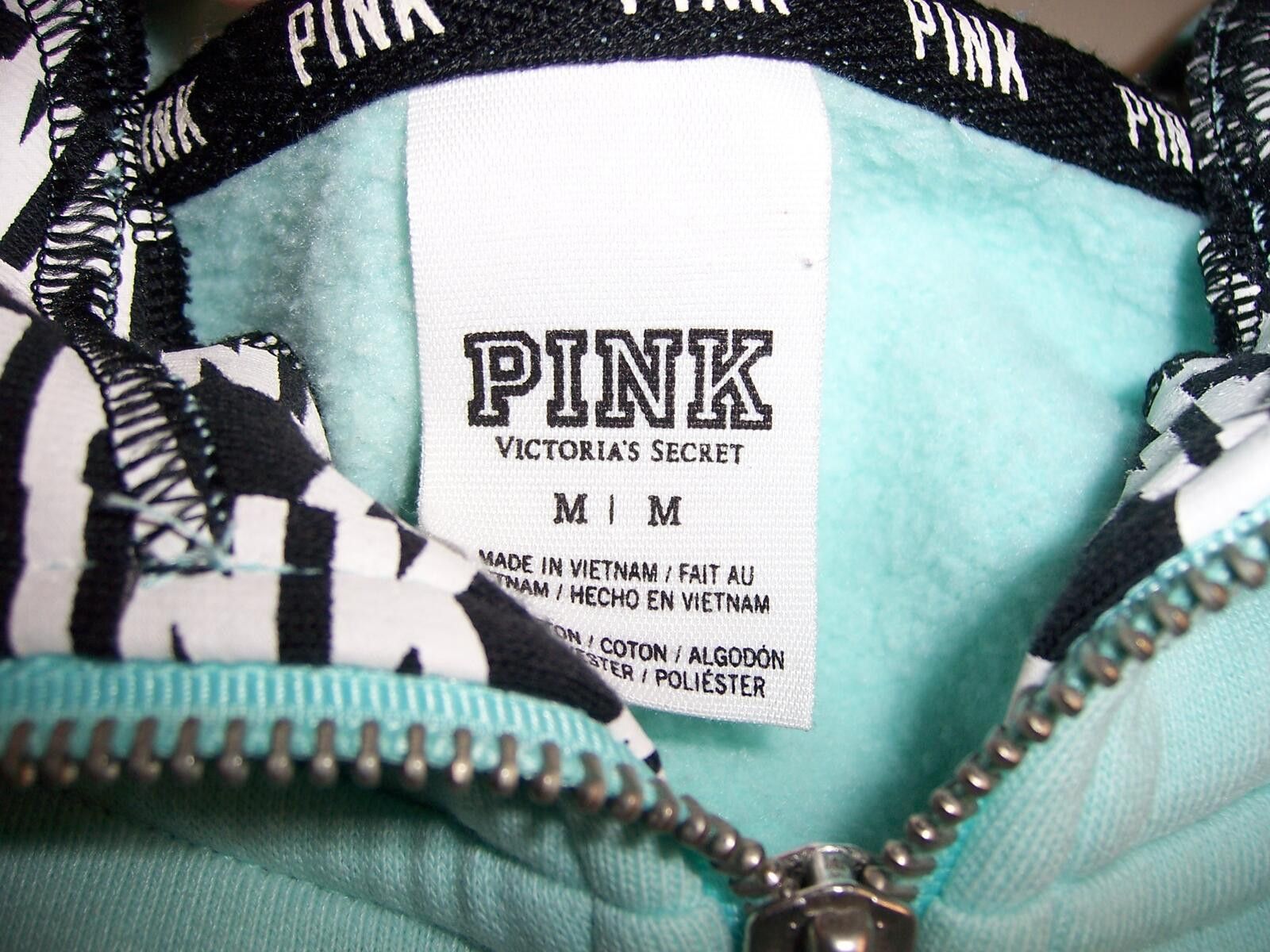 Pink Vintage Victoria's Secret PINK Full-Zip Hoodie-Mint Green- M Size M / US 6-8 / IT 42-44 - 2 Thumbnail