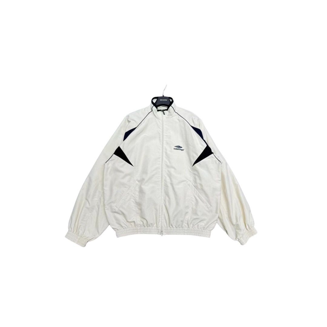 image of Balenciaga Logo-Embroidered Jacket in White, Men's (Size Small)