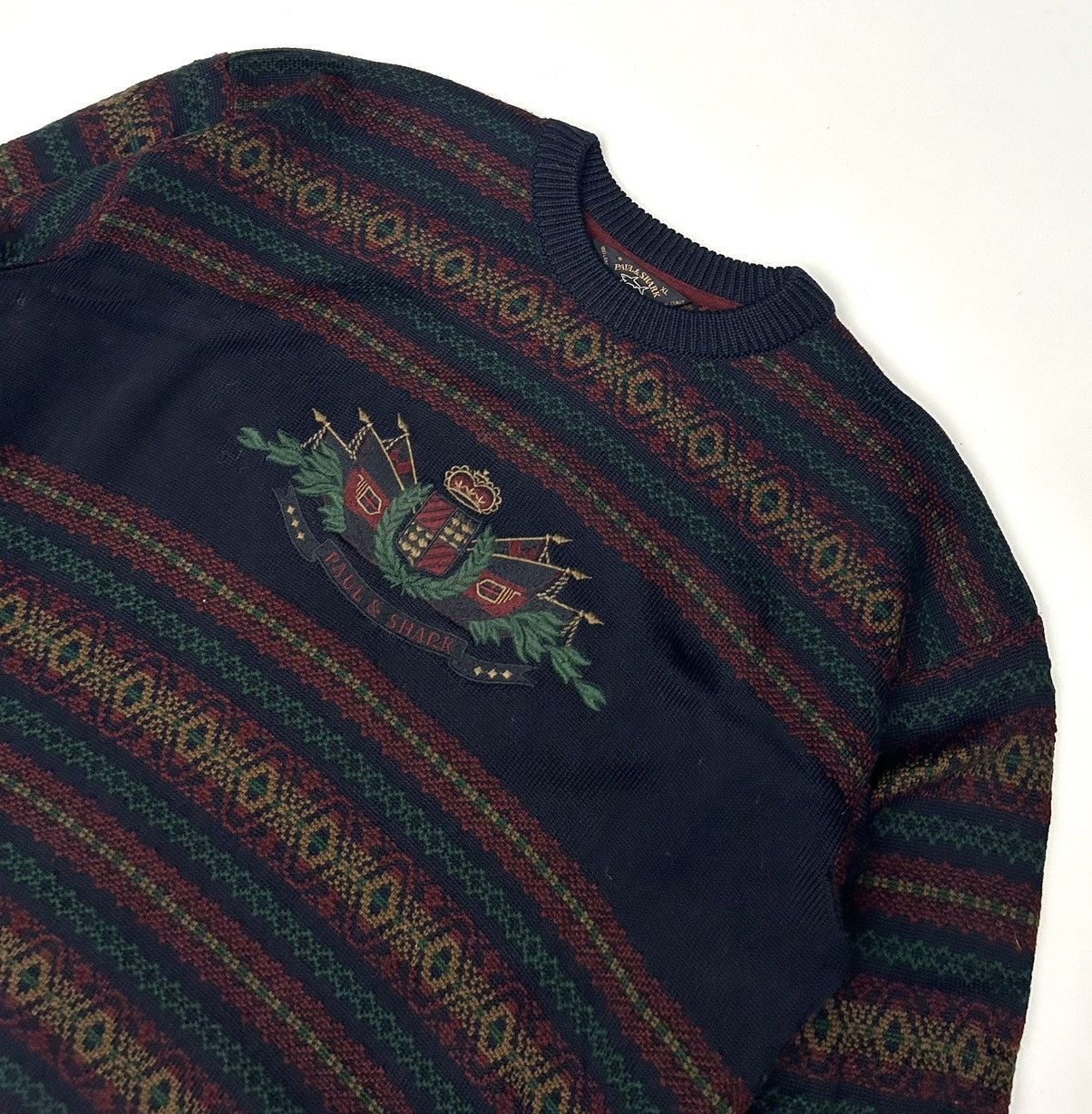 Paul & Shark × Vintage Vintage Paul & Shark Yachting Fair Isle Wool Knit Sweater Size US XL / EU 56 / 4 - 3 Thumbnail