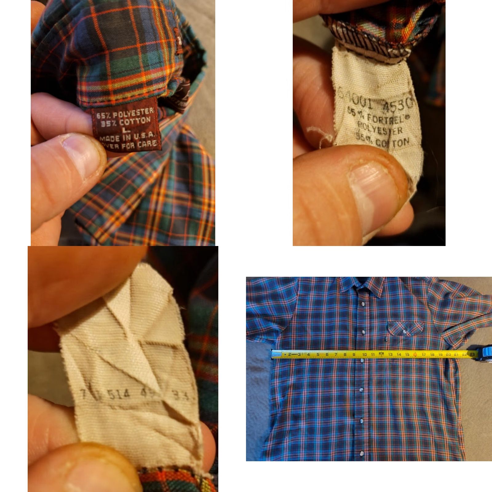 Levi's VTG Levi’s 80s Plaid Action Shirt Long Sleeve Size L Green/Red Made In USA Size US L / EU 52-54 / 3 - 8 Thumbnail