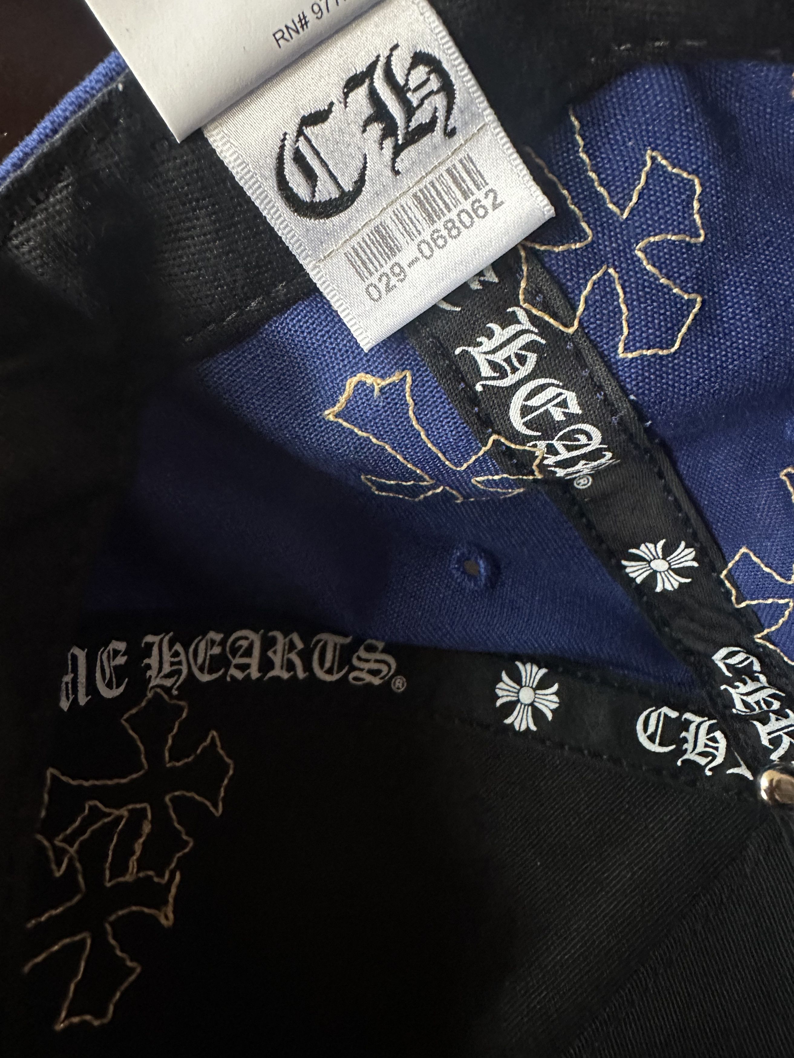 Chrome Hearts CH Patchwork Cross Blue & Yellow Trucker Hat Size ONE SIZE - 8 Thumbnail