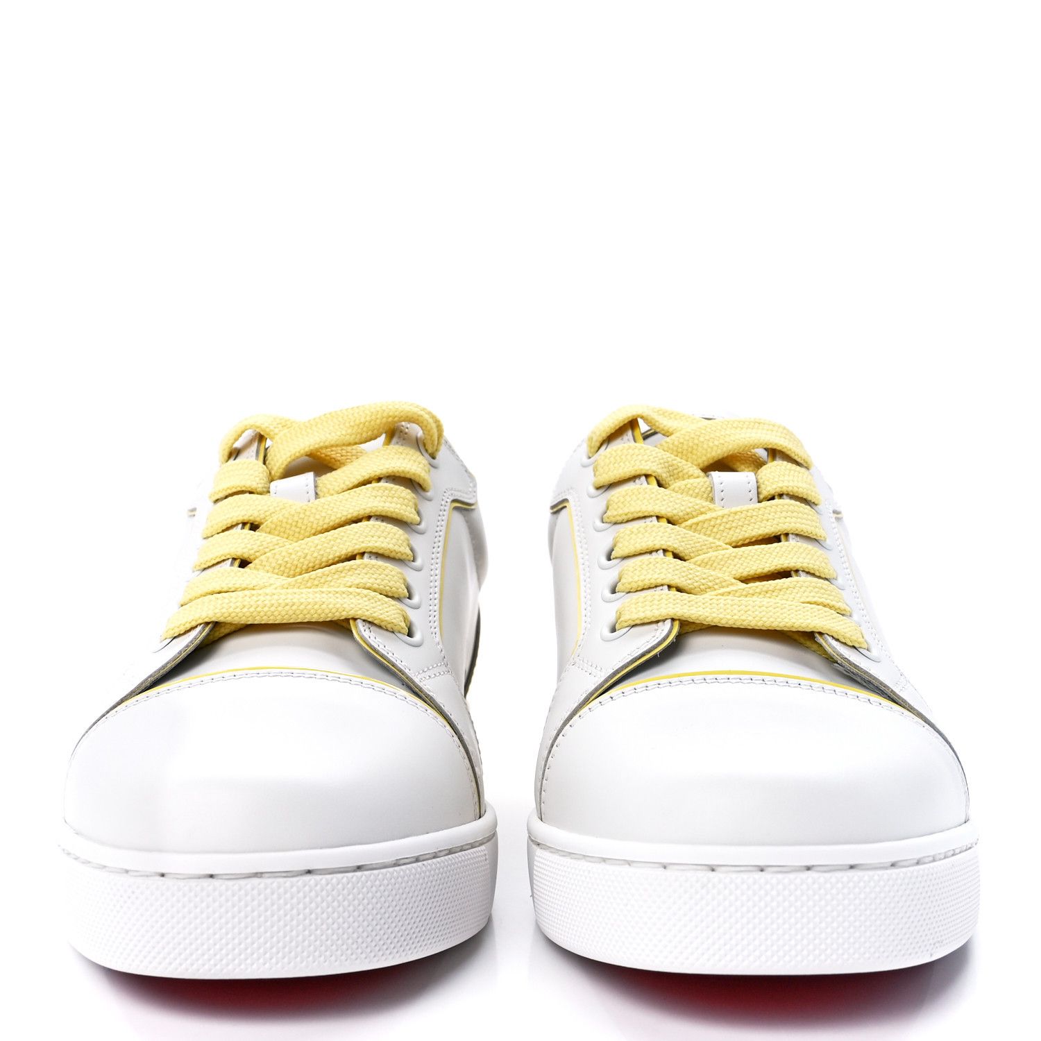 Christian Louboutin o1s1wg110924 Fun Vieira Flat Sneakers in White/Yellow Size US 10 / IT 40 - 2 Thumbnail