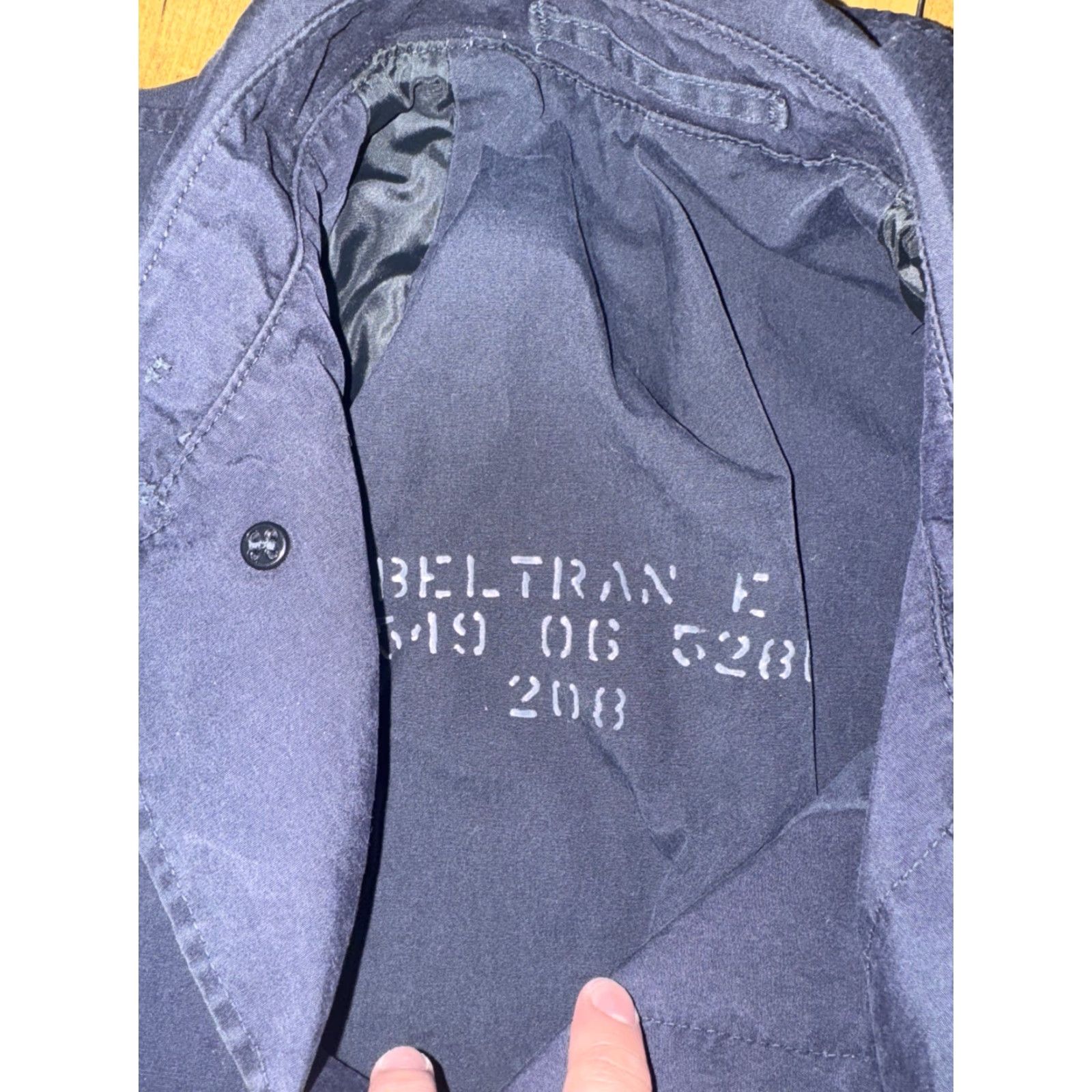 Vintage VINTAGE Military Trench Coat Black Lined Overcoat Stencil “Beltran” Men’s Large Coat Size US L / EU 52-54 / 3 - 4 Thumbnail