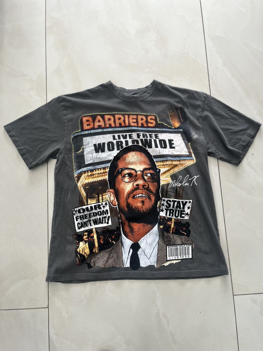 Barriers Barriers Malcolm X Tee " Grey “ Sz Medium Size US M / EU 48-50 / 2 - 1 Thumbnail