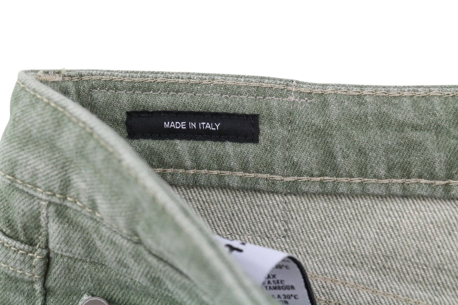 R13 BOY STRAIGHT 30 Cropped Army Green Stretch 84482 Size 30" / US 8 / IT 44 - 8 Thumbnail