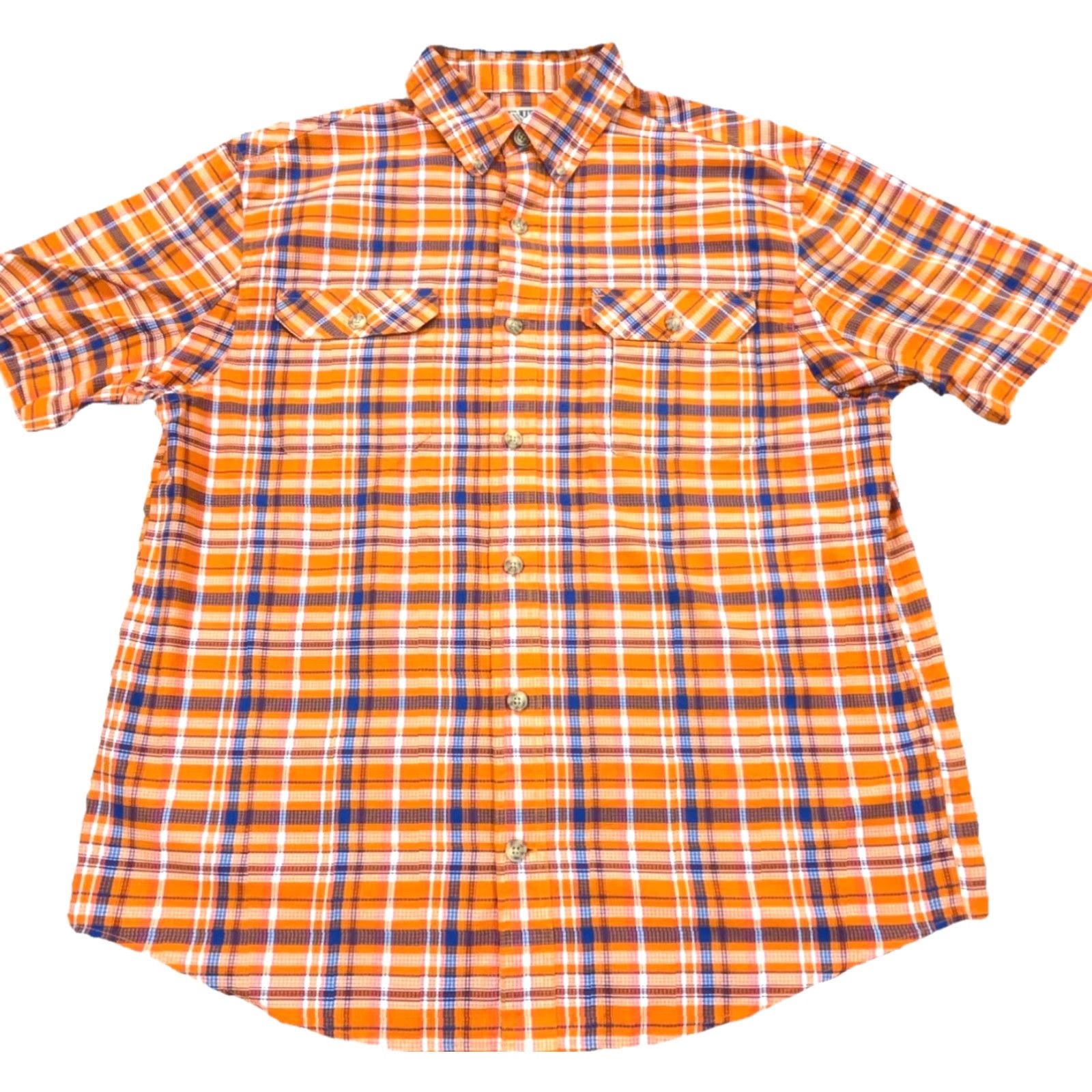 Vintage Duluth Shirt Men Large Orange Plaid Button Up Double Pocket Outdoors Camp River Size US L / EU 52-54 / 3 - 2 Thumbnail