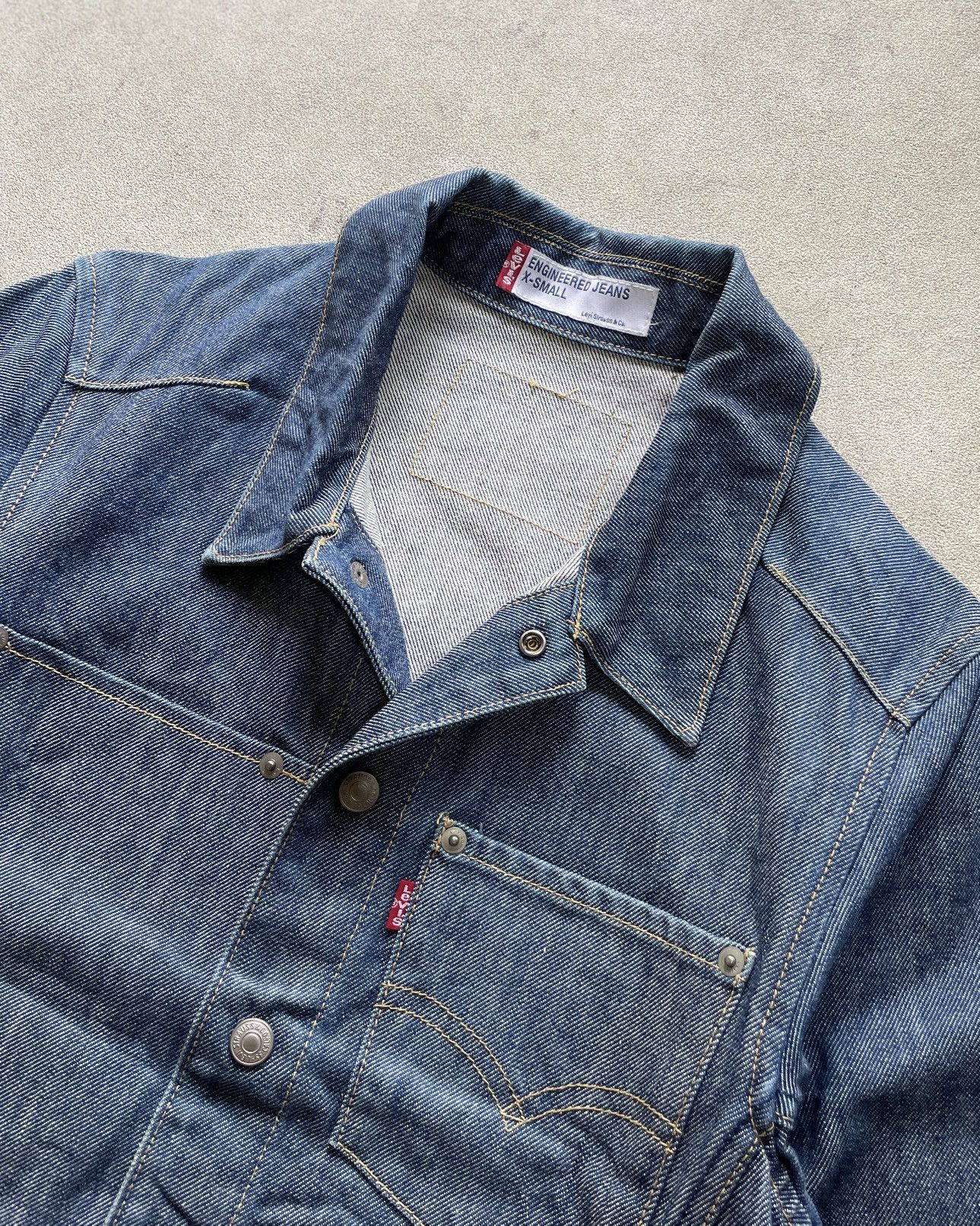 Engineered Garments × Levi's Vtg 90s Levis Engineered Jeans Blue Denim Jacket Japan y2k ♻️ Size US XS / EU 42 / 0 - 2 Thumbnail