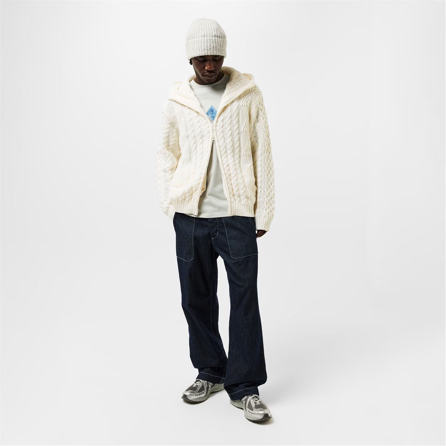 C.P. Company o1g2r1mq0426 Hooded Cardigan in Ivory Size US XL / EU 56 / 4 - 5 Thumbnail
