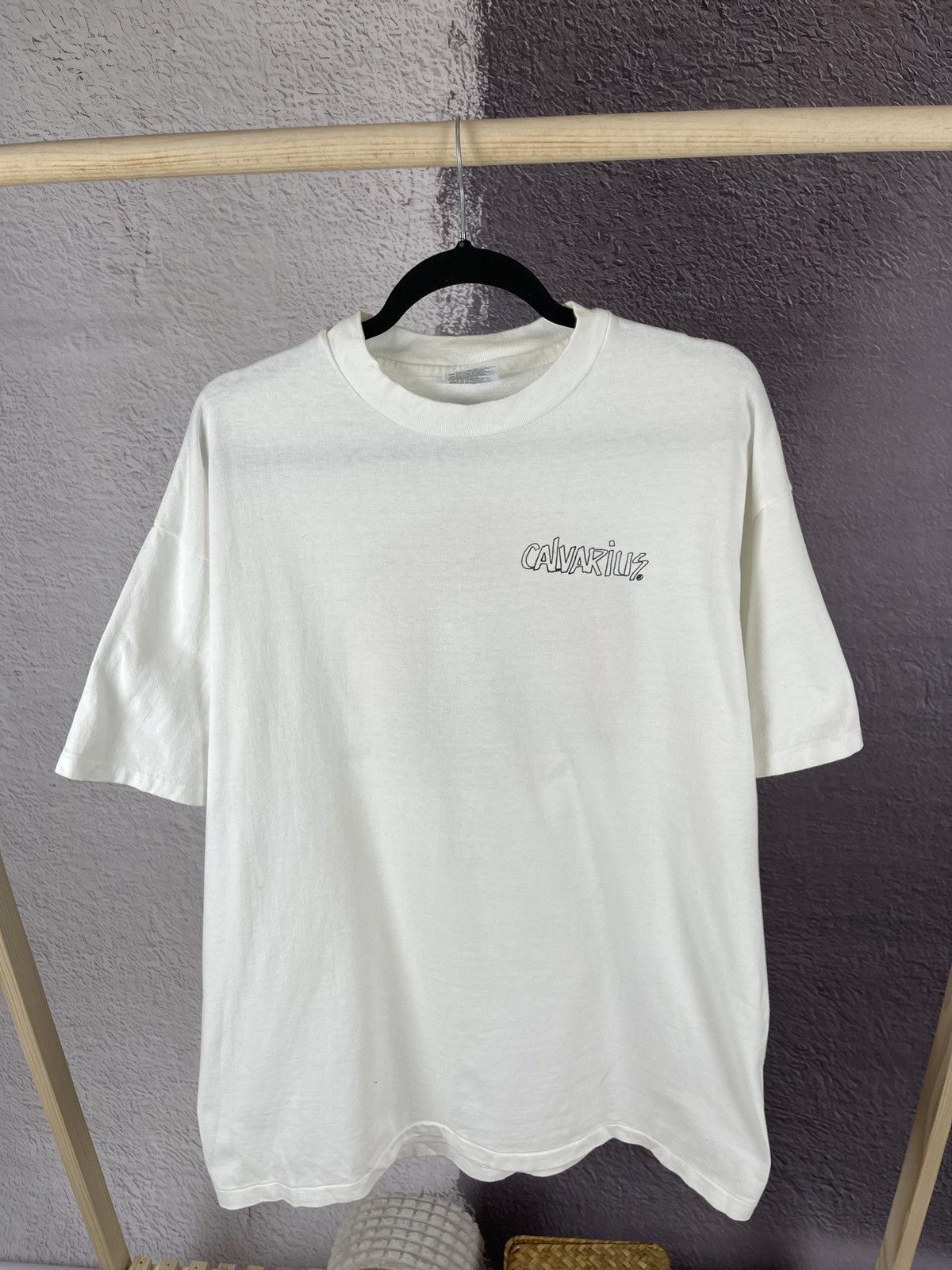 Hanes Vintage Calvarius Christianwear T-shirt 1993 Merch Hanes Size US XL / EU 56 / 4 - 2 Thumbnail