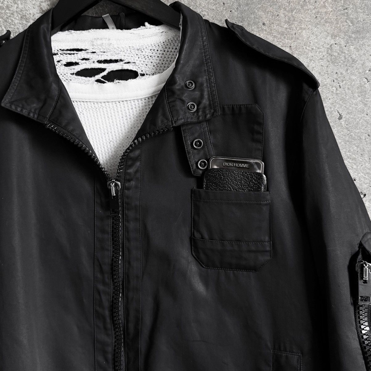 Dior × Hedi Slimane Dior By Hedi Slimane SS05 Waxed Utility Officer Jacket Sz 52 Size US L / EU 52-54 / 3 - 4 Thumbnail