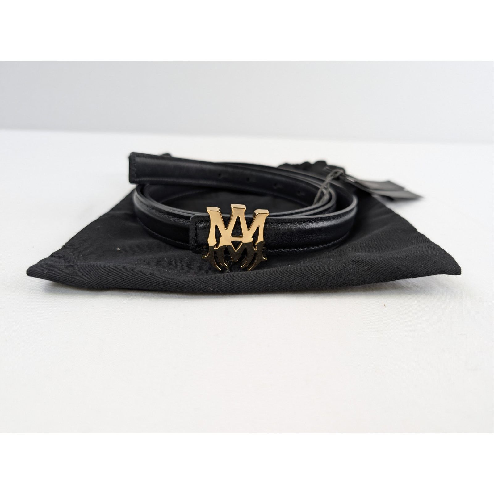 Amiri o1rshd1 Q:3 / Size: 95cm / MA 2 Cm Belt in Gold/Black Size 38 - 17 Thumbnail