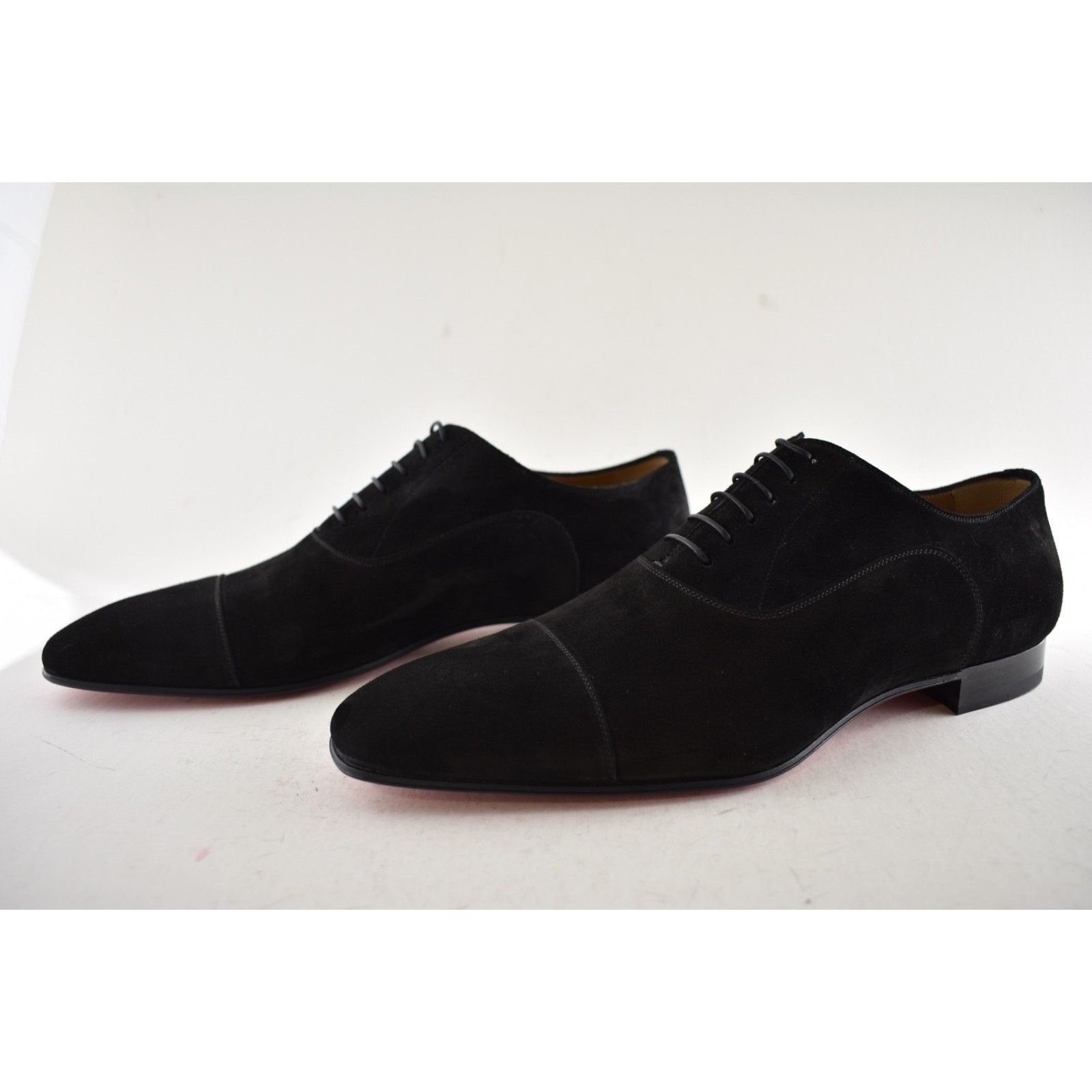 Christian Louboutin Mens Greggo Flat Black Suede Oxford Dress Loafer 44.5 11.5 Size US 11.5 / EU 44-45 - 11 Thumbnail