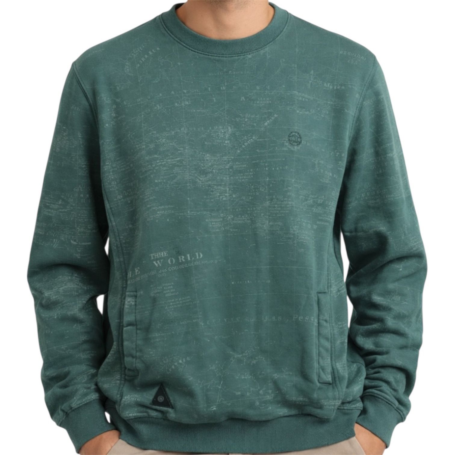 10 Deep 10 Deep Sweatshirt Crew Neck Pullover Pockets World Map M Size US M / EU 48-50 / 2 - 1 Thumbnail
