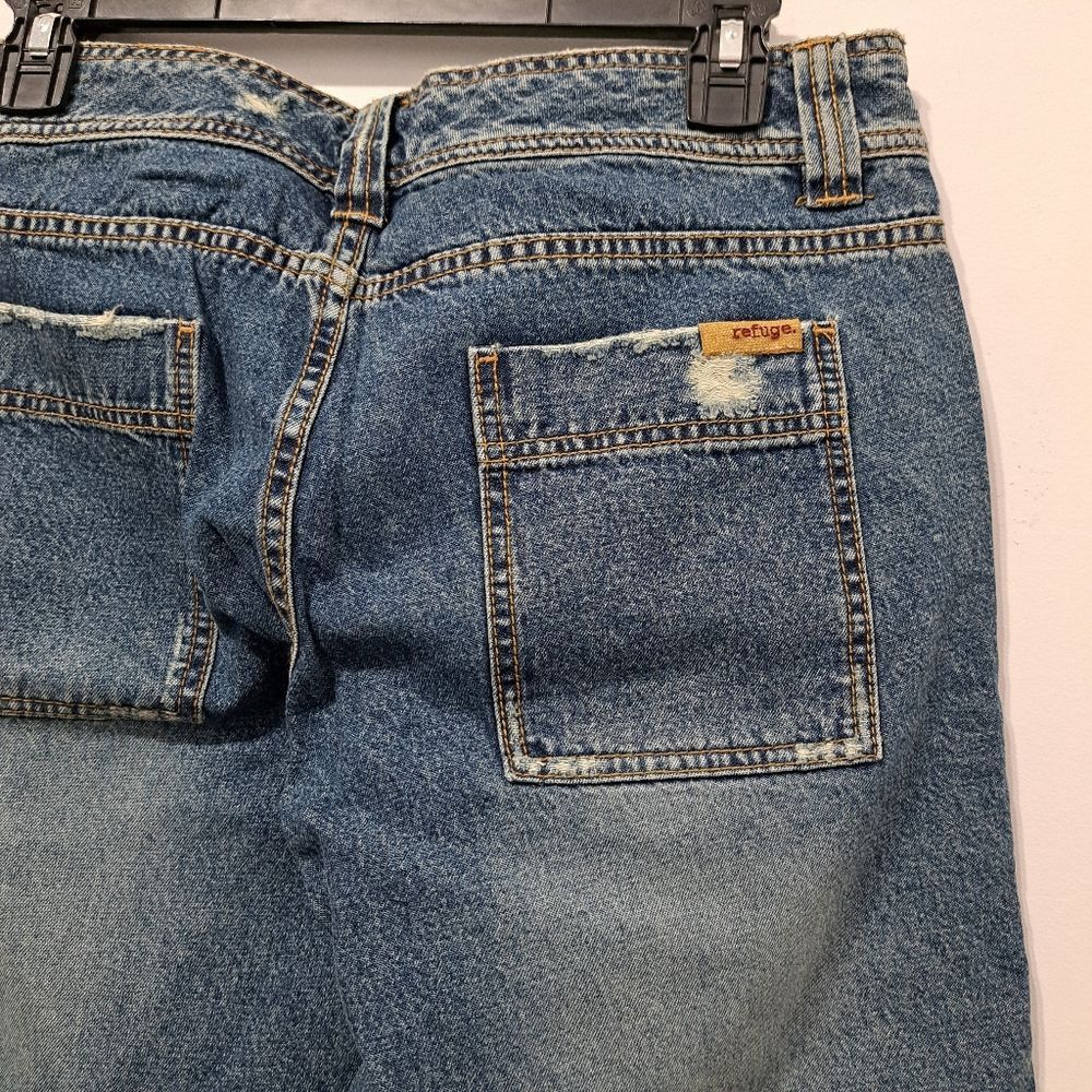 Other Refuge Y2K Cargo Cotton Distressed Wide Leg Raw Hem Jeans S Size 32" / US 10 / IT 46 - 16 Thumbnail