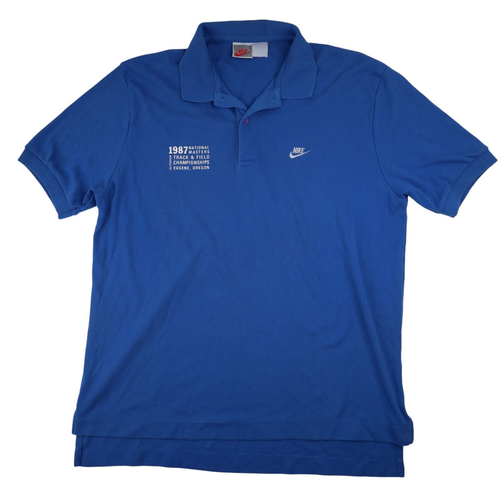 Nike × Vintage Vintage Nike 1987 National Masters Track & Field Polo Shirt Size US L / EU 52-54 / 3 - 1 Thumbnail