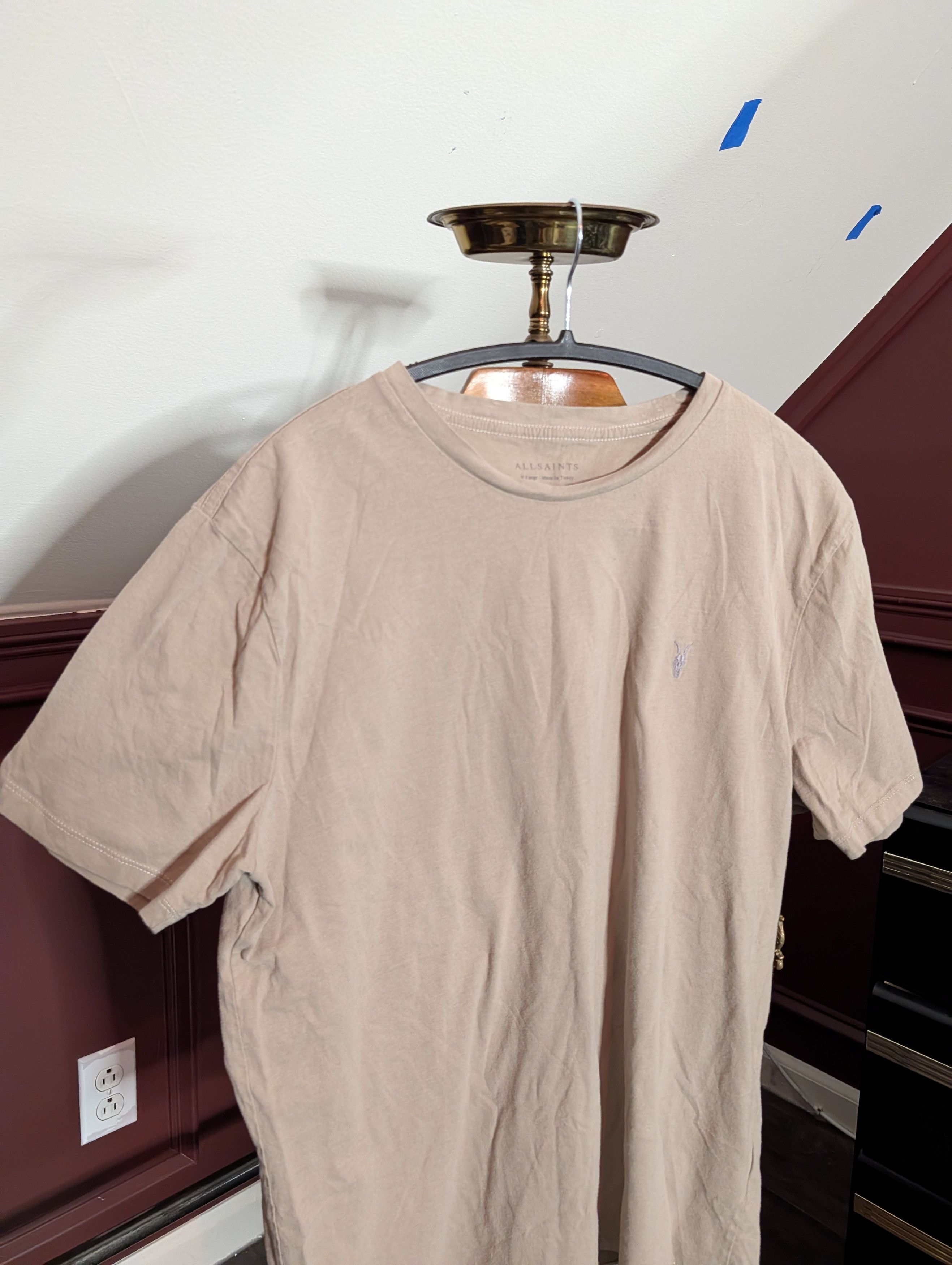 Allsaints Beige ram skull logo organic cotton t-shirt Size US L / EU 52-54 / 3 - 2 Thumbnail