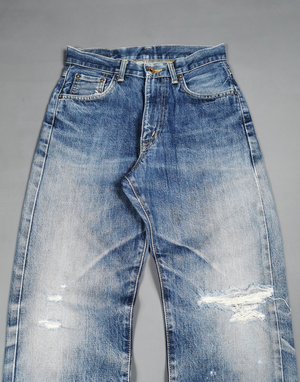 Edwin Thrashed Vintage Edwin Selvedge J505ZX Distressed Jeans Size US 27 - 2 Thumbnail