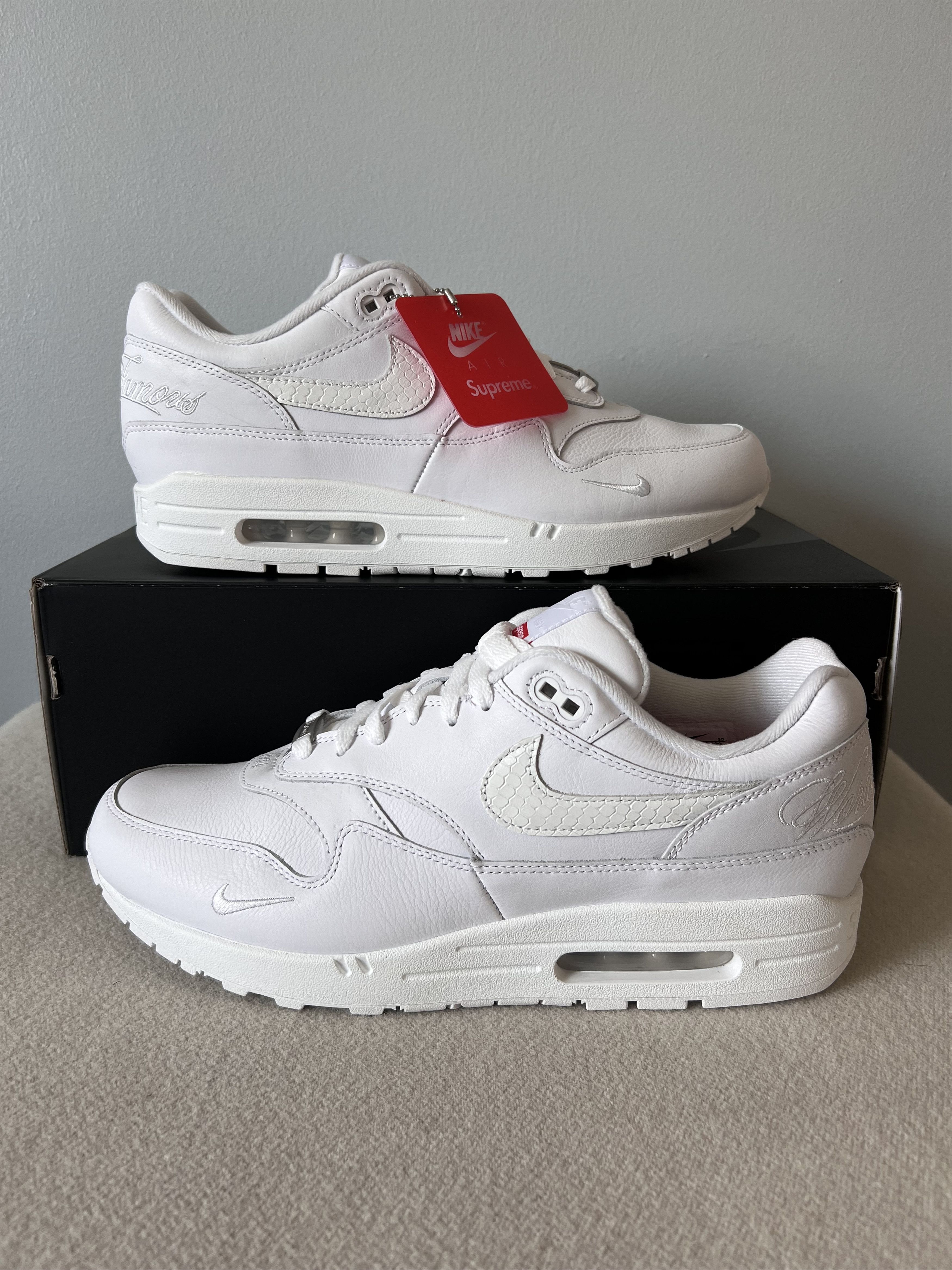 Nike × Supreme Supreme Nike Air Max 1 '87 SP in White Size US 9 / EU 42 - 2 Thumbnail