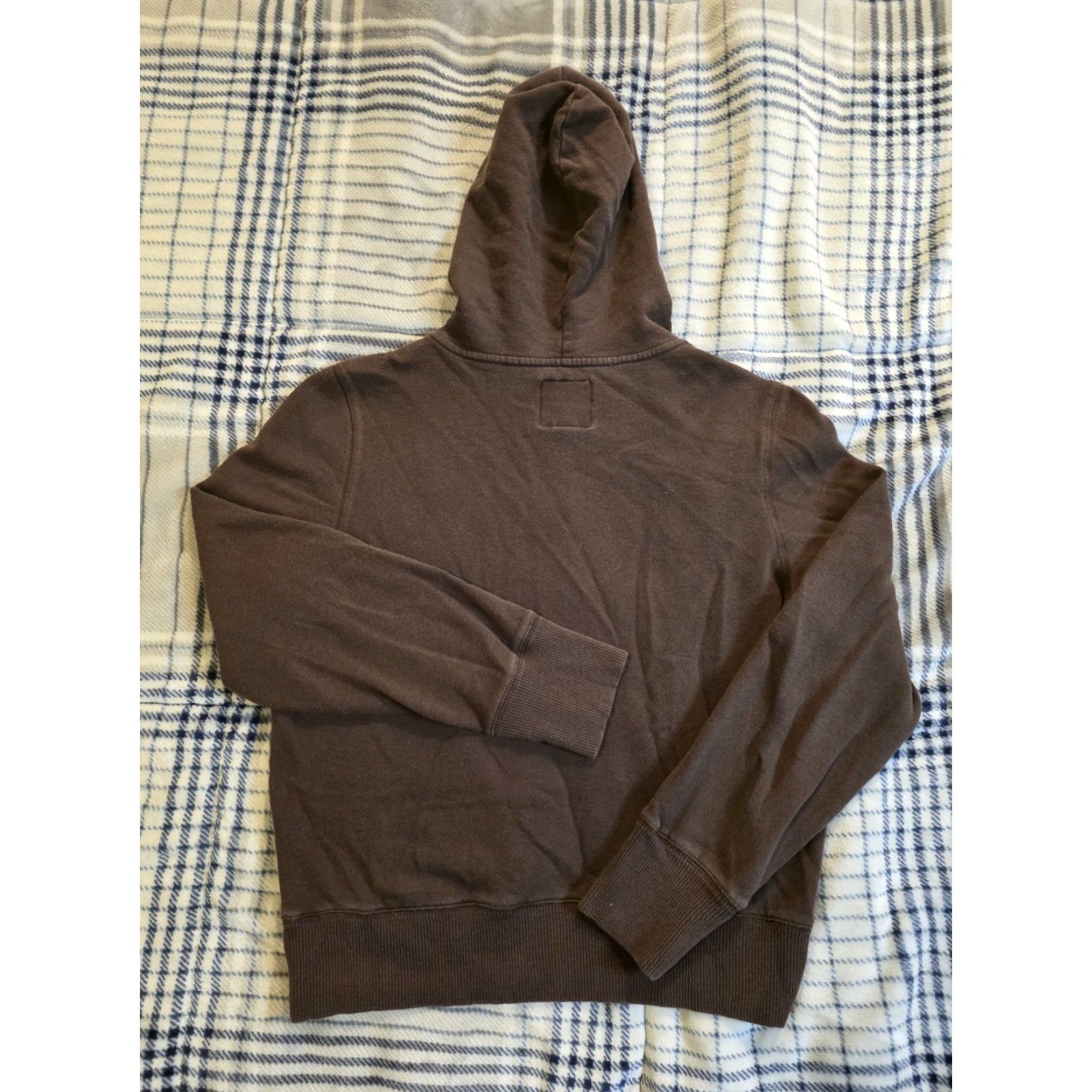 Vintage VINTAGE Aeropostale 1/2 Zip Hoodie Brown Womens Large Embroidered Spellout Logo Pocket Hooded Crew Neck Fleece Cotton Polyester Fall Winter Spring Size L / US 10 / IT 46 - 2 Thumbnail