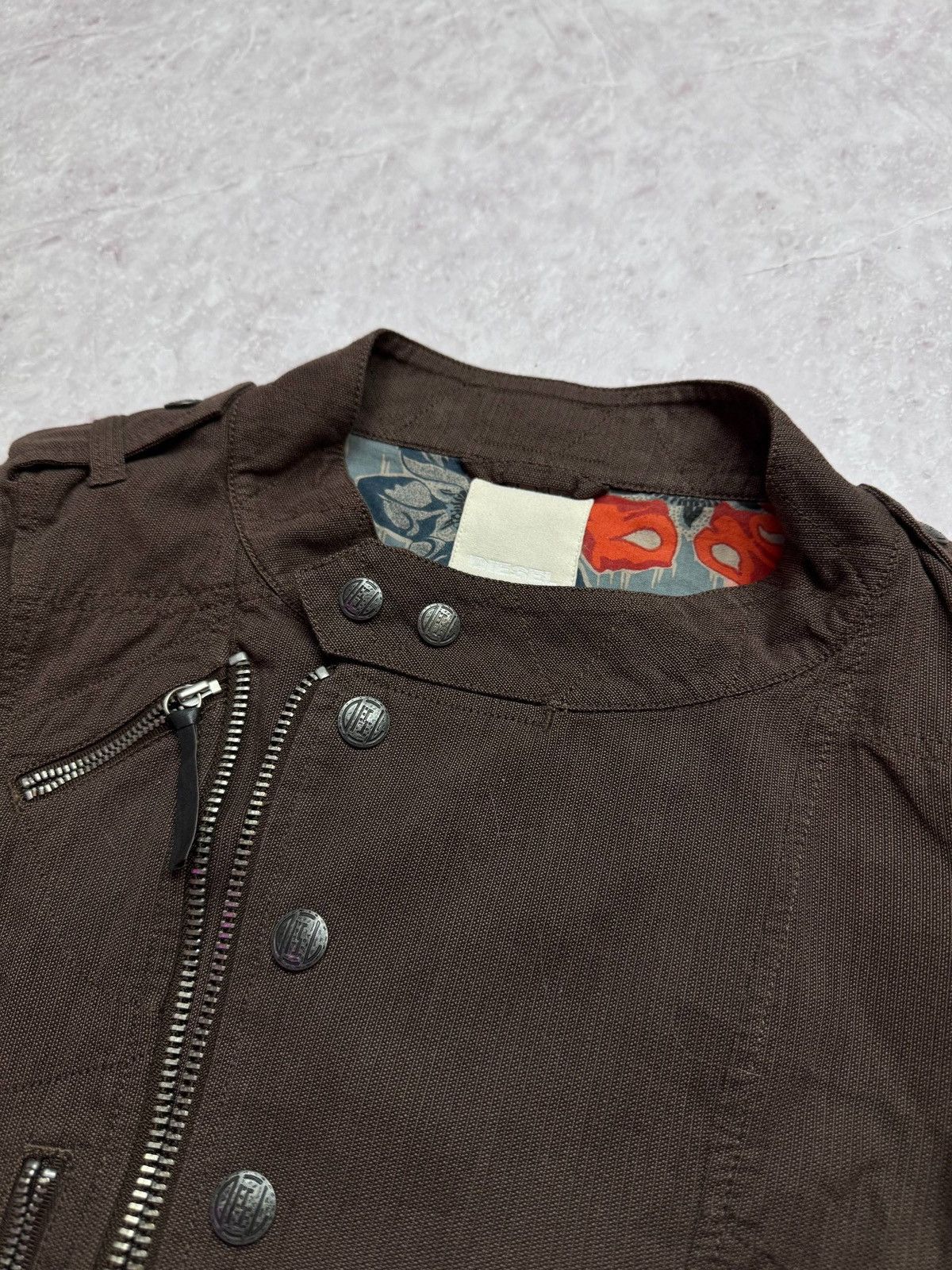 Diesel Archive Vintage Multi Zip Cropped Biker Punk Jacket