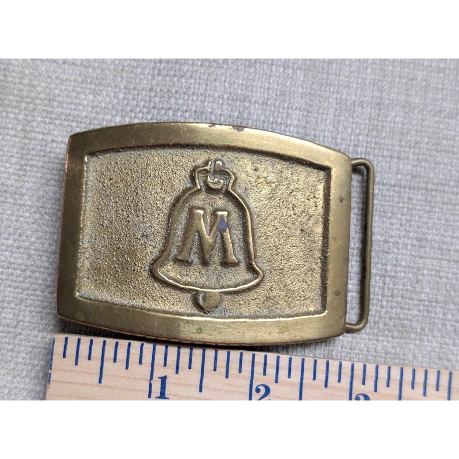 Vintage VINTAGE belt buckle MICHIGAN BELL brass telephone western lineman Size ONE SIZE - 5 Thumbnail