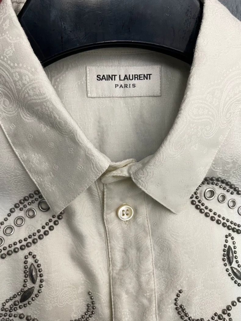 Saint Laurent Paris Saint Laurent Paris Carved embroidery shirt short sleeved-2 Size US M / EU 48-50 / 2 - 4 Thumbnail