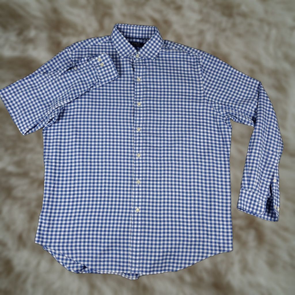 Ralph Lauren Ralph Lauren Shirt Mens Large Blue Check Casual Button Up Long Sleeve Size US L / EU 52-54 / 3 - 1 Thumbnail