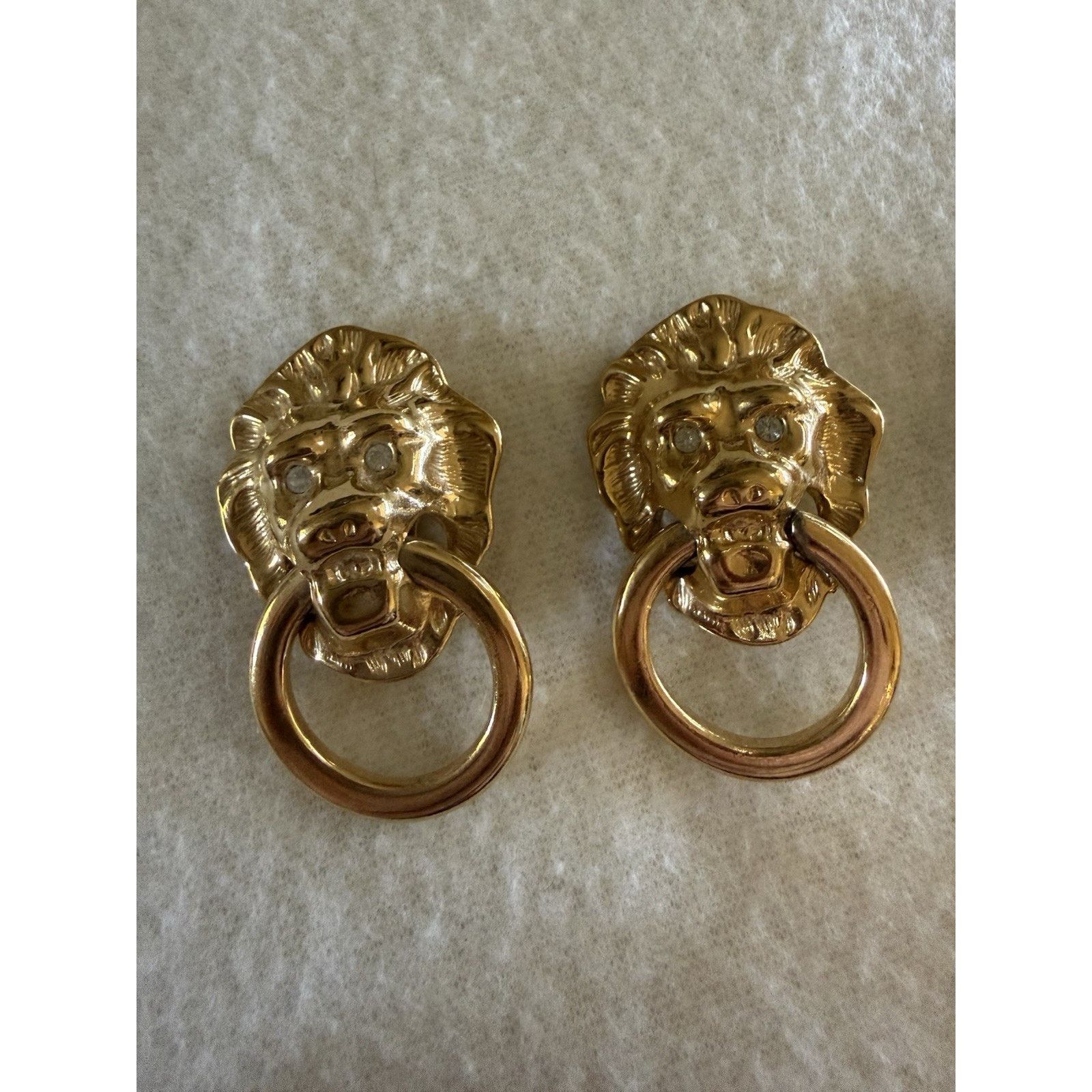 Kenneth Jay Lane Vintage KJL Kenneth J Lane Lion Earrings Rhinestone Avon Size ONE SIZE - 2 Thumbnail