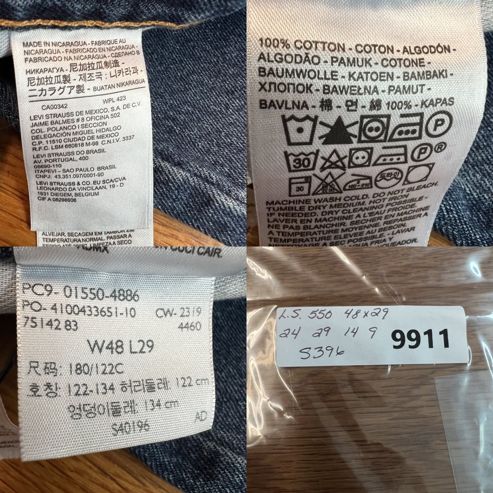 Levi's VINTAGE no — Levi's Jeans 550 Relaxed Taper Denim Pants Men 48 Blue 48X29 90s Logo USA Mens Size US 32 / EU 48 - 8 Thumbnail