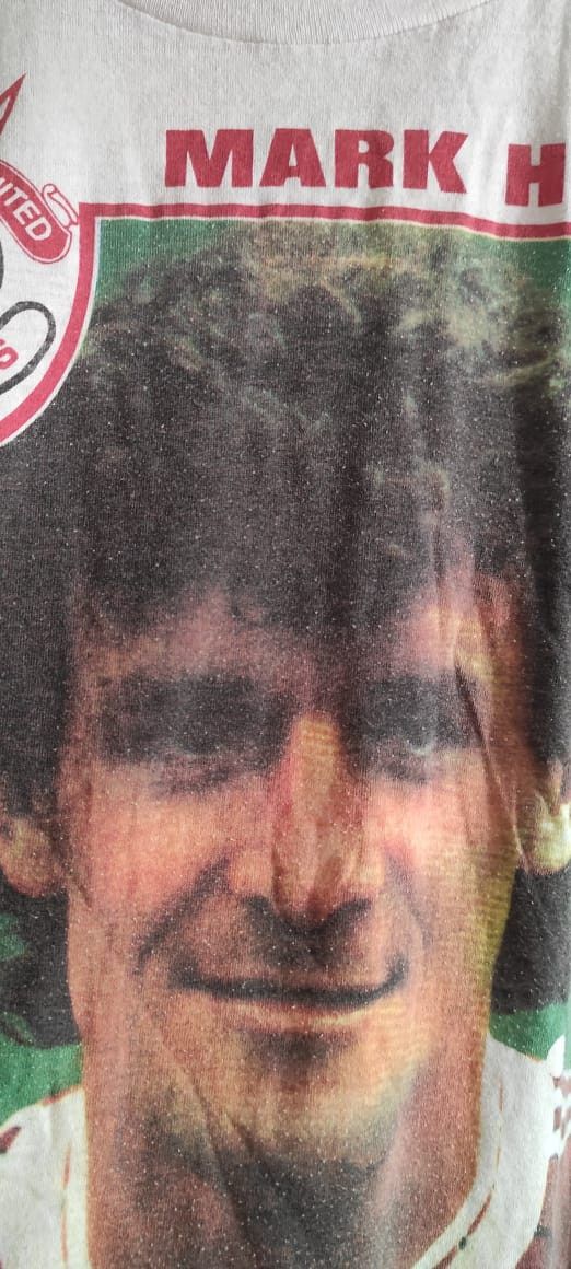 Vintage Manchester United Red Devils Mark Hughes Sport Tee 1991 Size US M / EU 48-50 / 2 - 7 Thumbnail