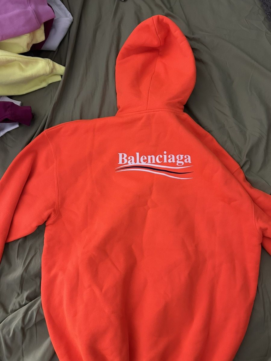 image of Balenciaga Campaign Hoodie New With Tags Small in Orange, Men's