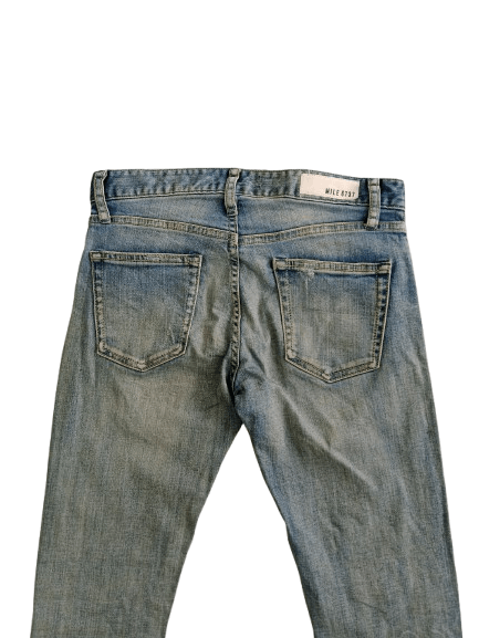 Japanese Brand MILE 6737 Distressed Jeans Patchwork Style For Women Size 29" - 4 Thumbnail