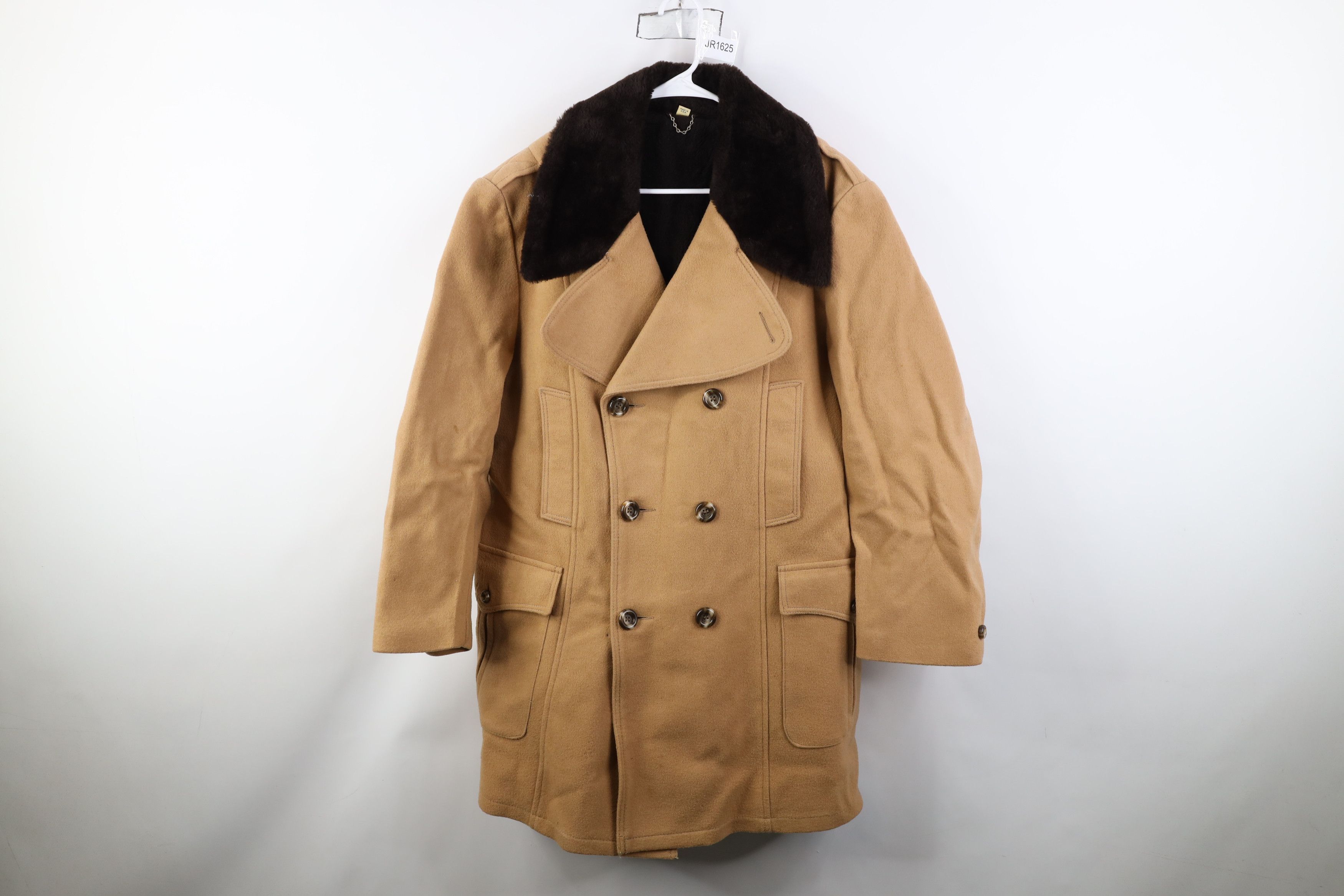 Vintage Vintage 70s Streetwear Wool Rancher Peacoat Jacket Beige USA Size US XXL / EU 58 / 5 - 1 Thumbnail