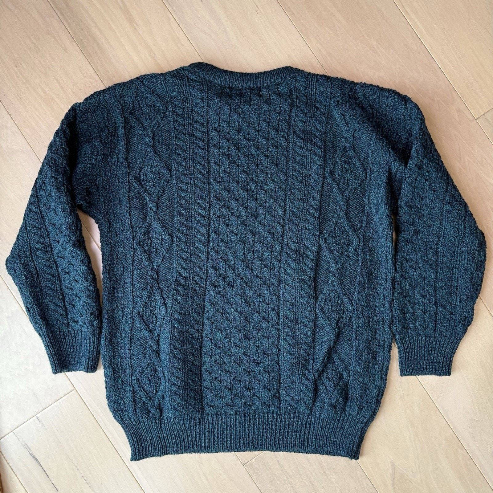 Other Vintage Celtic Country Cable Knit Wool Sweater Large Green Size US L / EU 52-54 / 3 - 8 Thumbnail