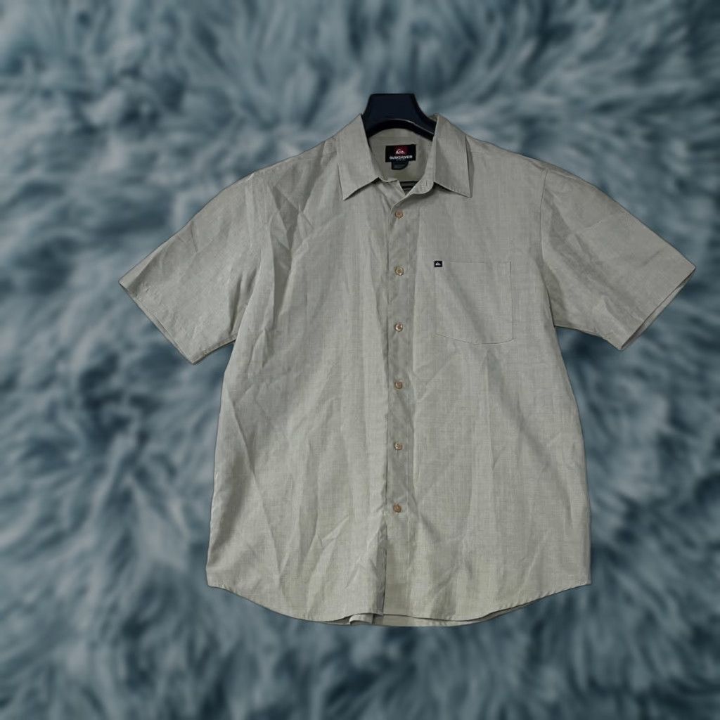 Quiksilver Quiksilver Button-Up Short Sleeve Shirt Men's Medium Beige Size US 31 - 1 Thumbnail