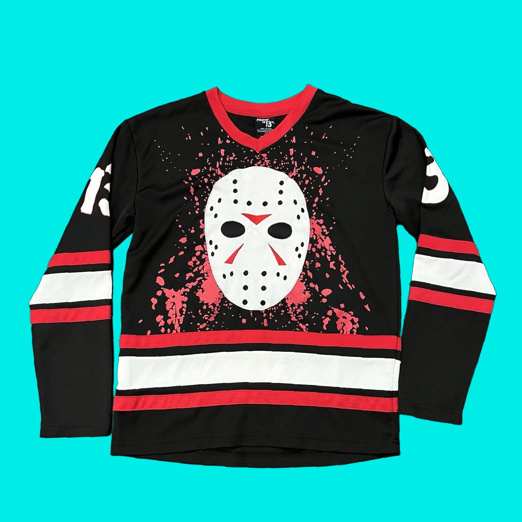 Vintage Bioworld Friday the 13th Jason Voorhees Hockey Jersey Shirt Men S Black Long Sleeve Jersey Halloween Horror 80s 90s Movie Character Size US S / EU 44-46 / 1 - 1 Thumbnail