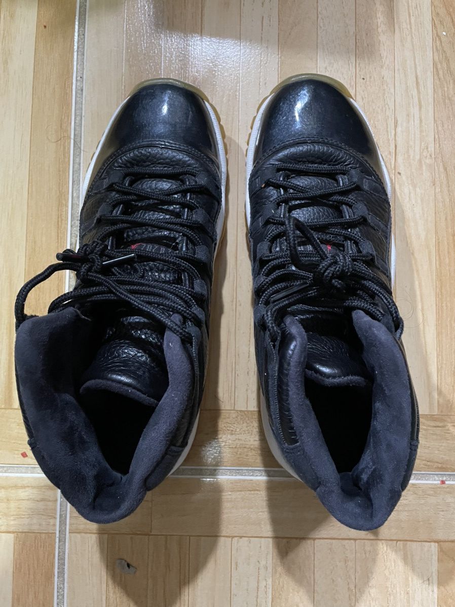 Jordan Brand Air Jordan 11 378038-002 Black Basketball Sneakers Size 5.5y Size US 5.5 / IT 35.5 - 4 Thumbnail