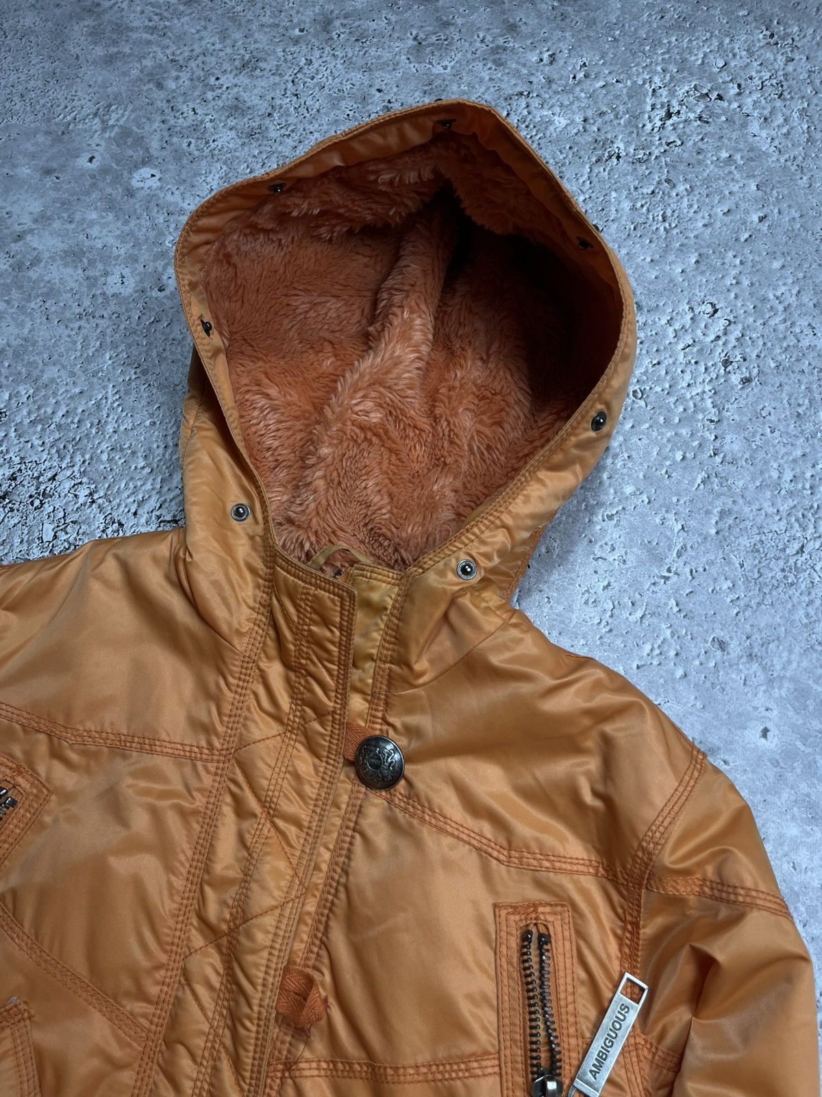 Other Women’s Cropped Bomber Jacket Faux Fur Lined Orange Size M Size M / US 6-8 / IT 42-44 - 5 Thumbnail