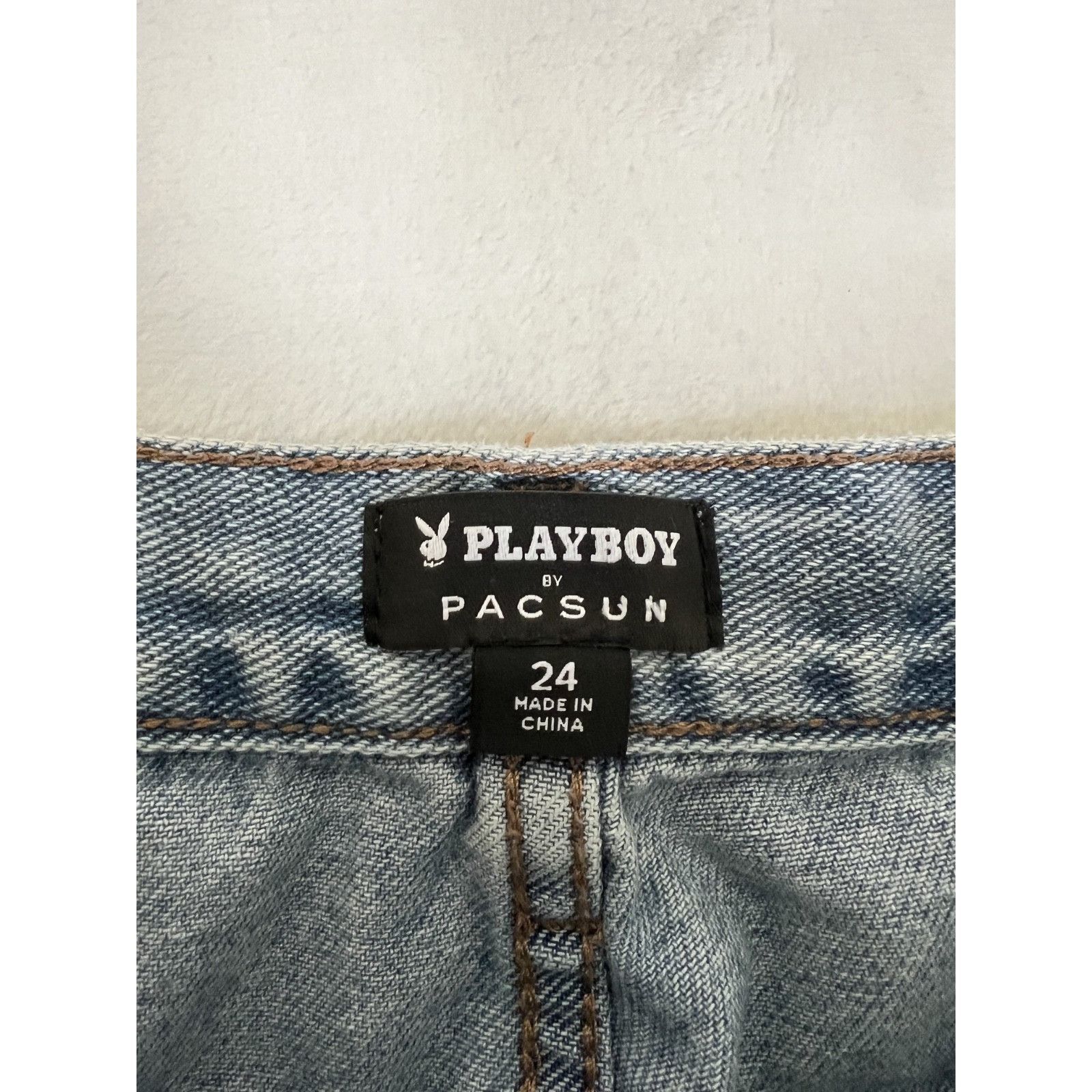 Pacsun Pacsun Playboy Women's Cargo Baggy Wide Leg Jeans Size 24 Y2 Size 42" / US 20 - 2 Thumbnail