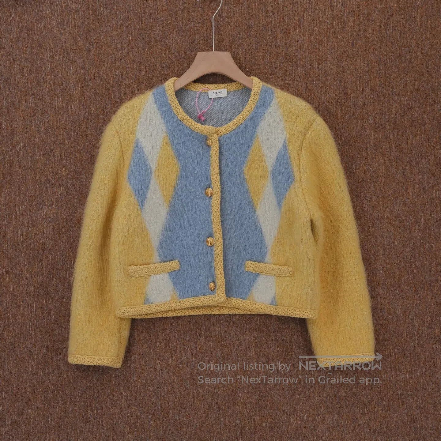 Celine CELINE size1 Fleece-lined woolen cardigan made from horseha Size XS / US 0-2 / IT 36-38 - 1 Thumbnail