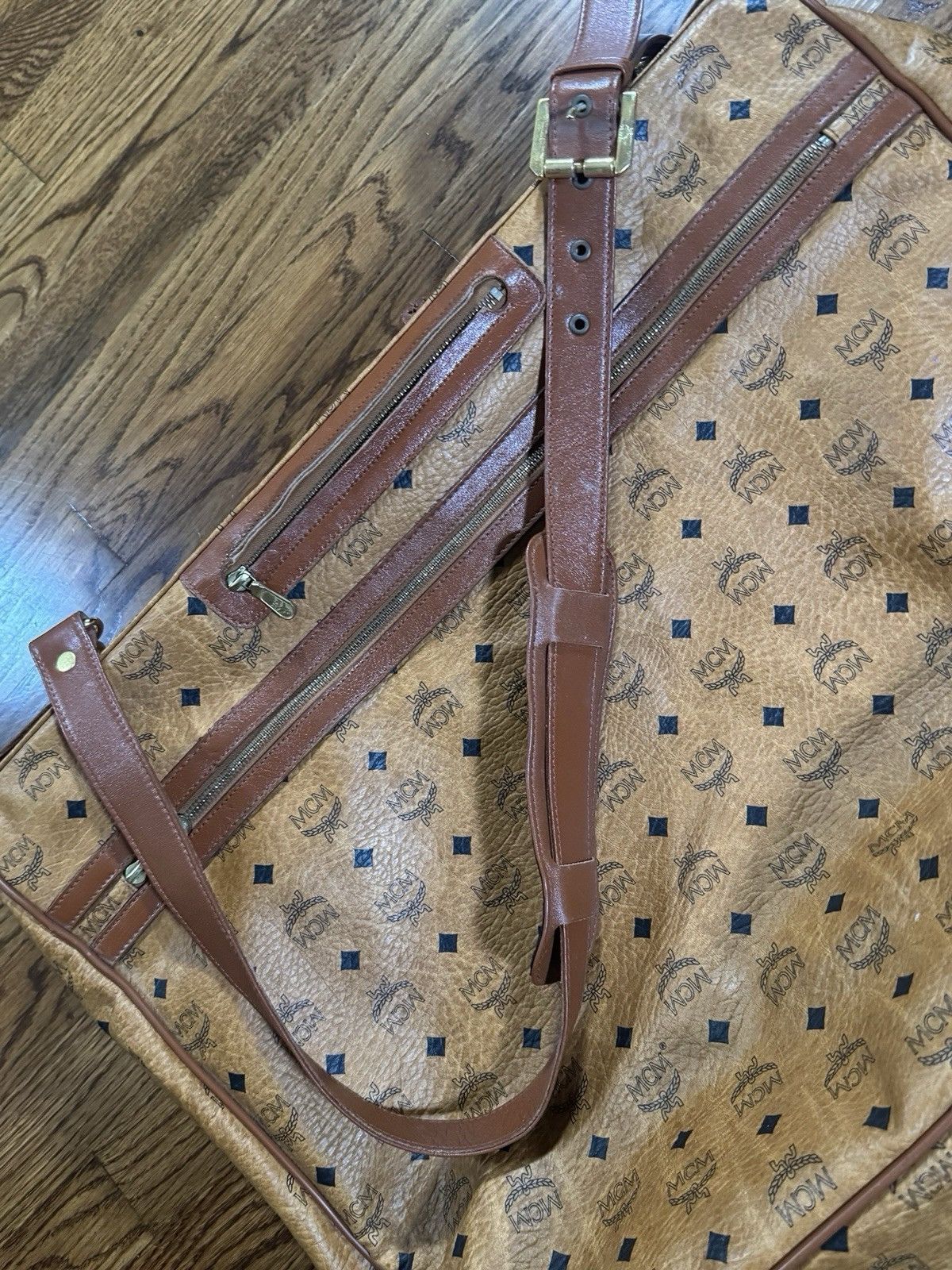 MCM Vintage Men’s MCM Monogram Cognac Leather Garment Bag Size ONE SIZE - 12 Thumbnail