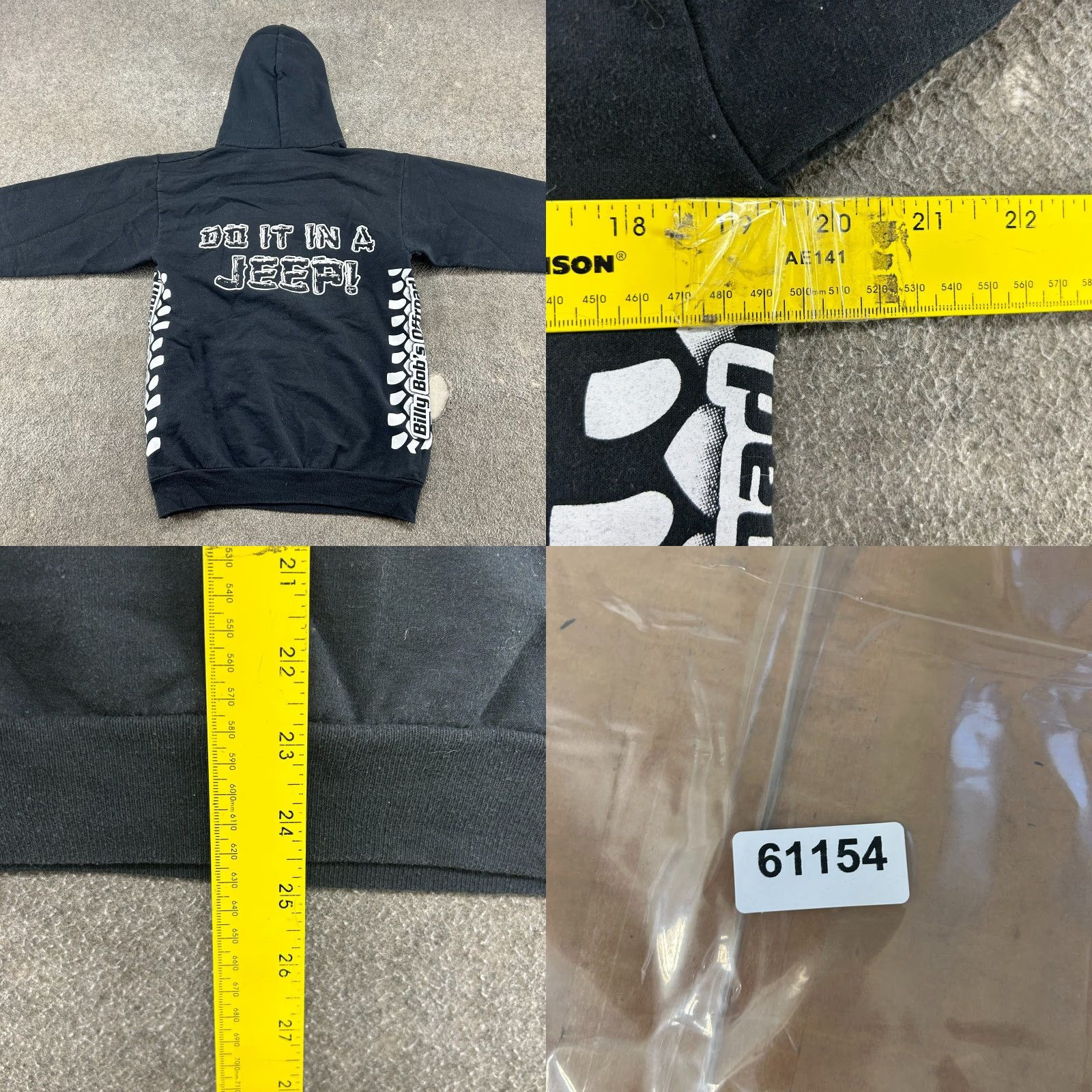 Port & Company VINTAGE Jeepers Hoodie Mens S Black Pullover Hooded Off Road Jeep Trail Crawler Y2K Size US S / EU 44-46 / 1 - 8 Thumbnail