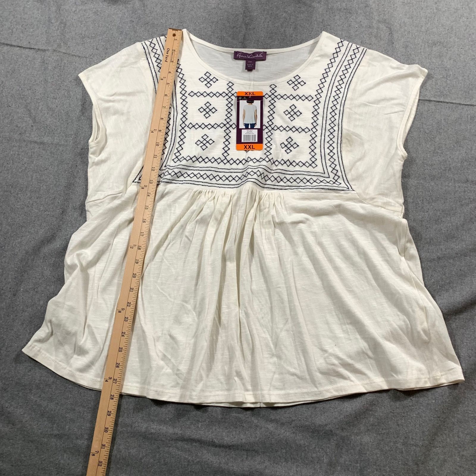Gloria Vanderbilt Gloria Vanderbilt Shirt Women XXL White Summer Shirt Ladies Size XXL / US 16-18 / IT 52-54 - 6 Thumbnail