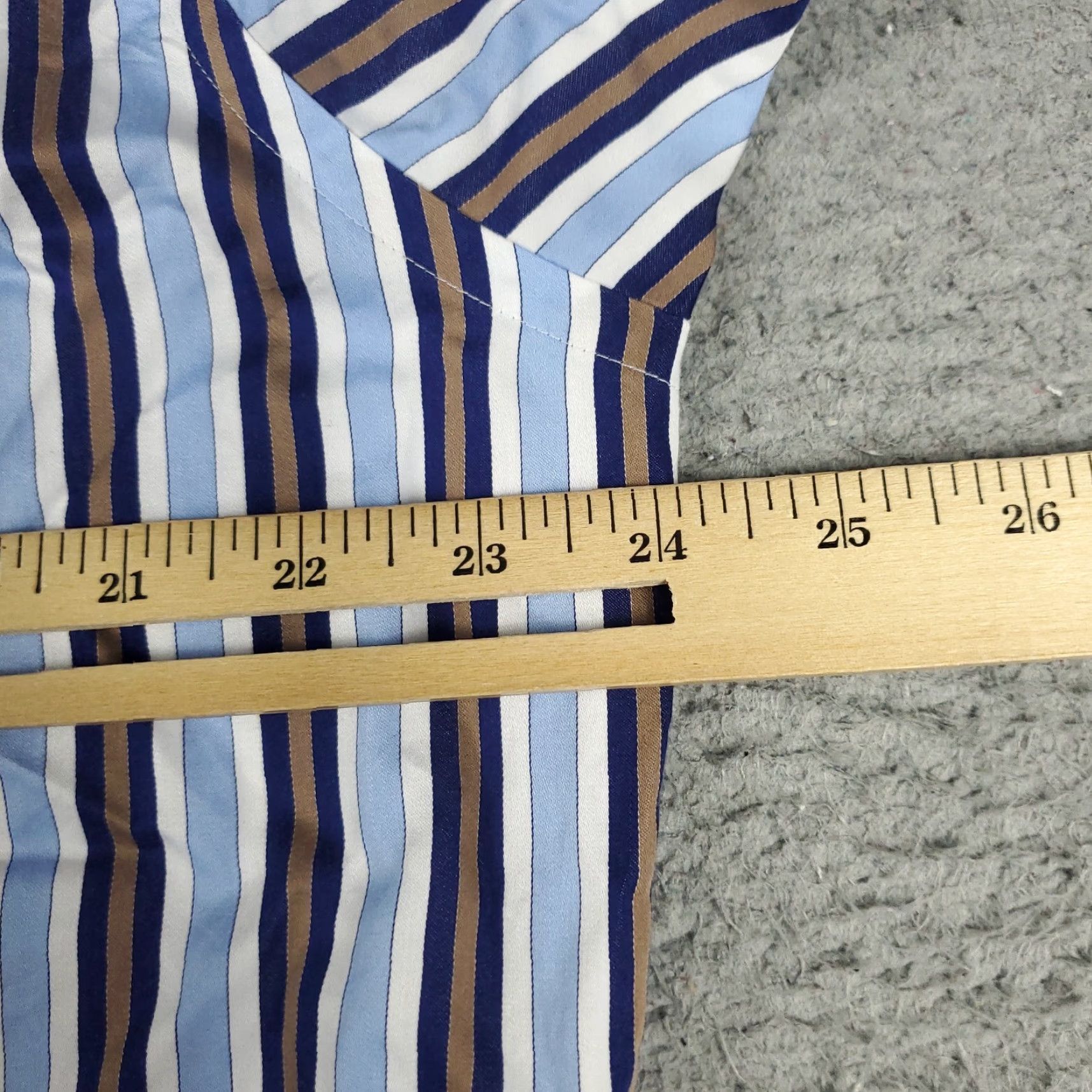 BUGATCHI Bugatchi Shirt Mens Large Blue Striped Classic Fit Button Up Long Sleeve Size US L / EU 52-54 / 3 - 5 Thumbnail