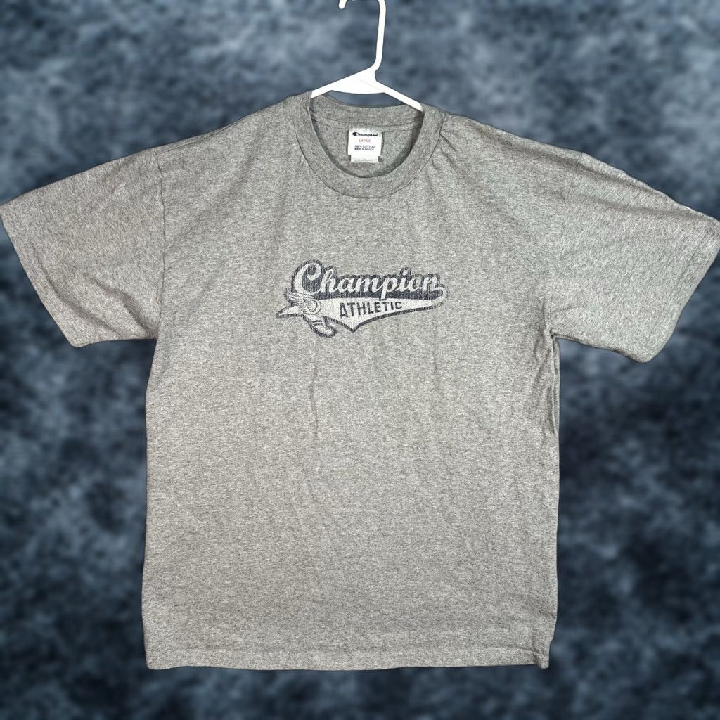 Champion VINTAGE Champion T Shirt Mens Adult Large Gray Cotton Short Sleeve Crew Neck Shirt Mens L Gray Champions Athletic Coventry? Size US L / EU 52-54 / 3 - 1 Thumbnail