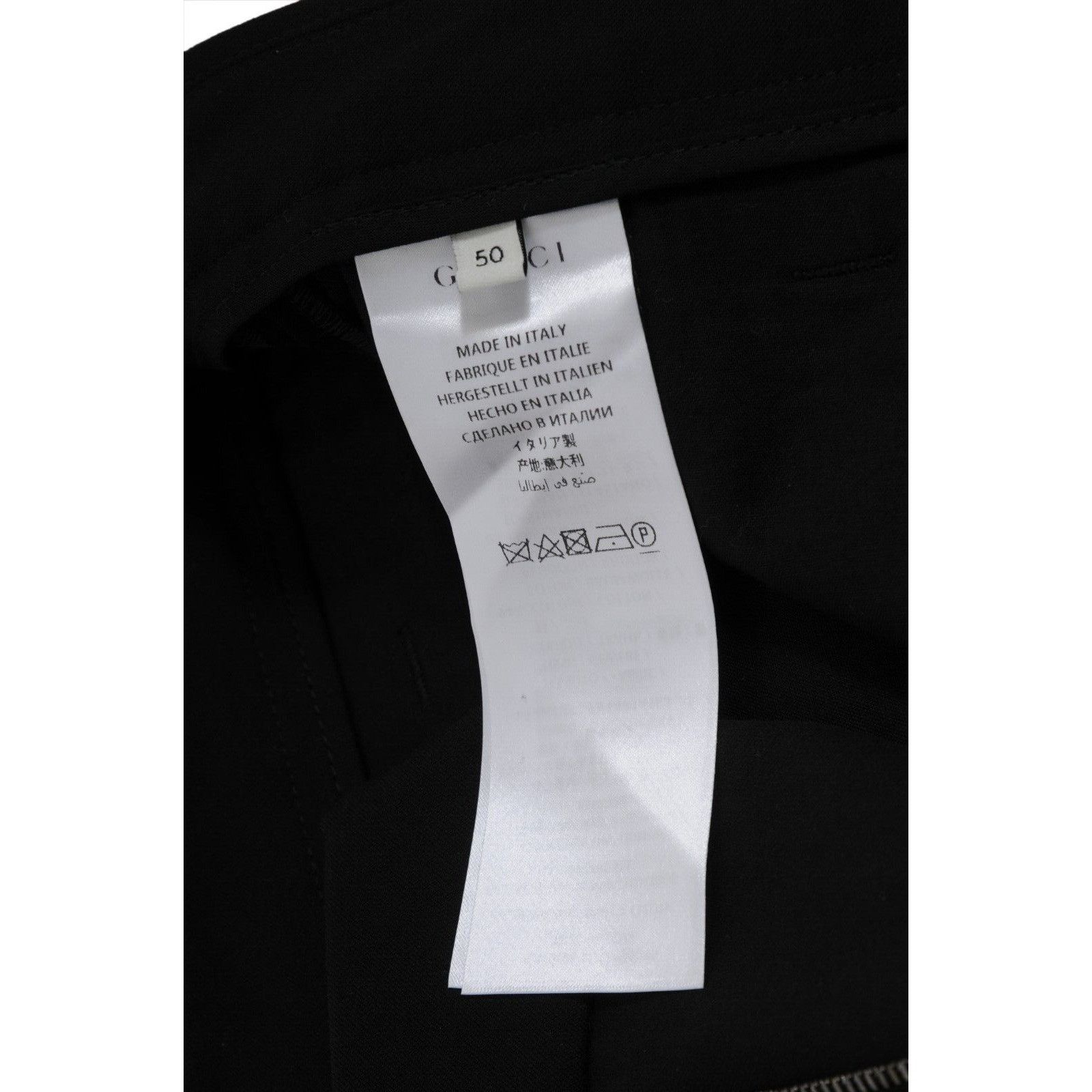 Gucci Side Stripe Logo Pants IT 50 Black Stretch Size US 34 / EU 50 - 8 Thumbnail