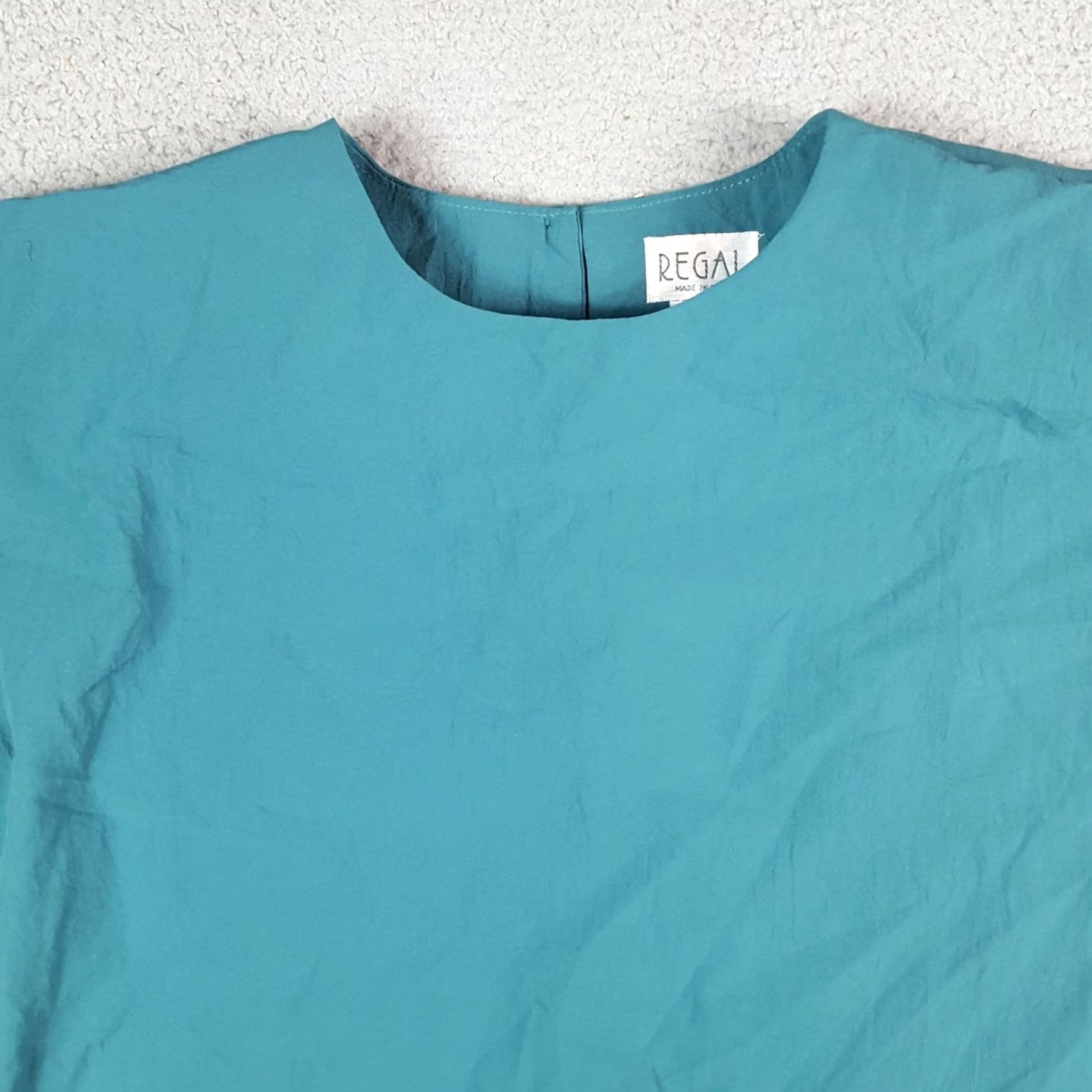 Altea VINTAGE Regal T-Shirt Womens Petite M Teal Short Sleeve Crew Neck Lightweight Breathable Top Hiking 90s Retro Y2K Style Womens Shirt Size M / US 6-8 / IT 42-44 - 2 Thumbnail