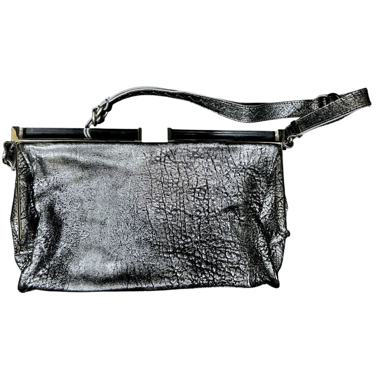 Chloe Chloe Plexi Leather Clutch Handbag Rare Y2k $1,495 Retail Size ONE SIZE - 10 Thumbnail