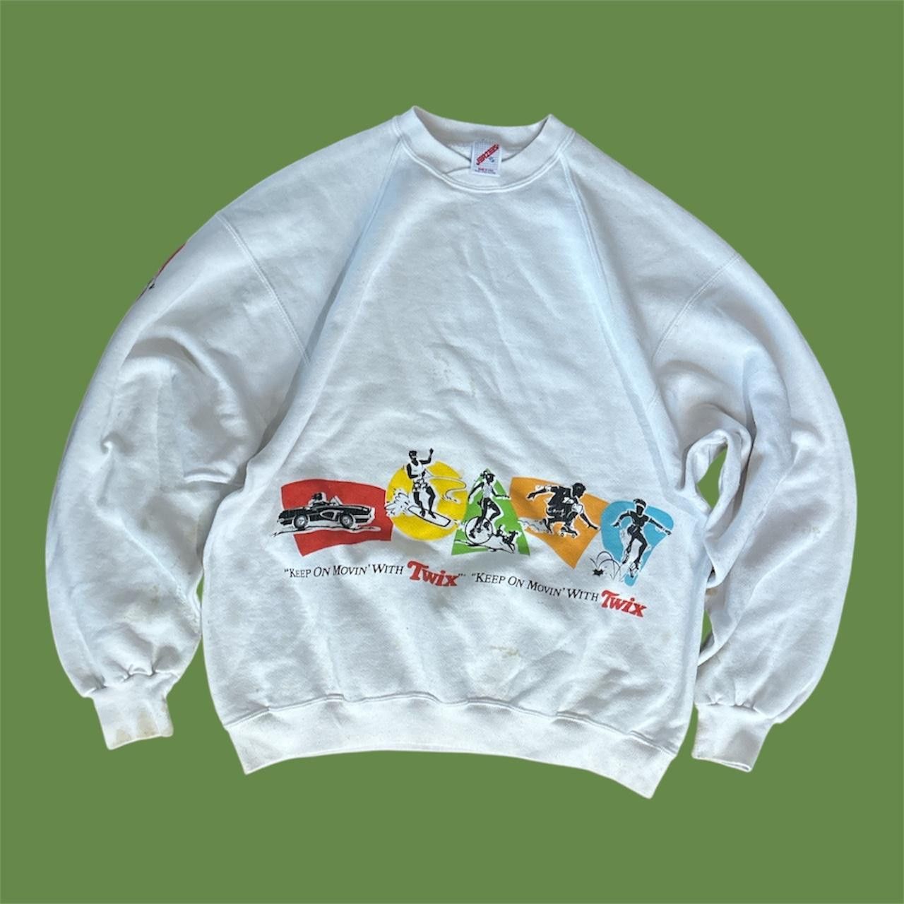 Jerzees Vintage 90s Twix Keep on moving Design Sweatshirts Size US XL / EU 56 / 4 - 1 Thumbnail