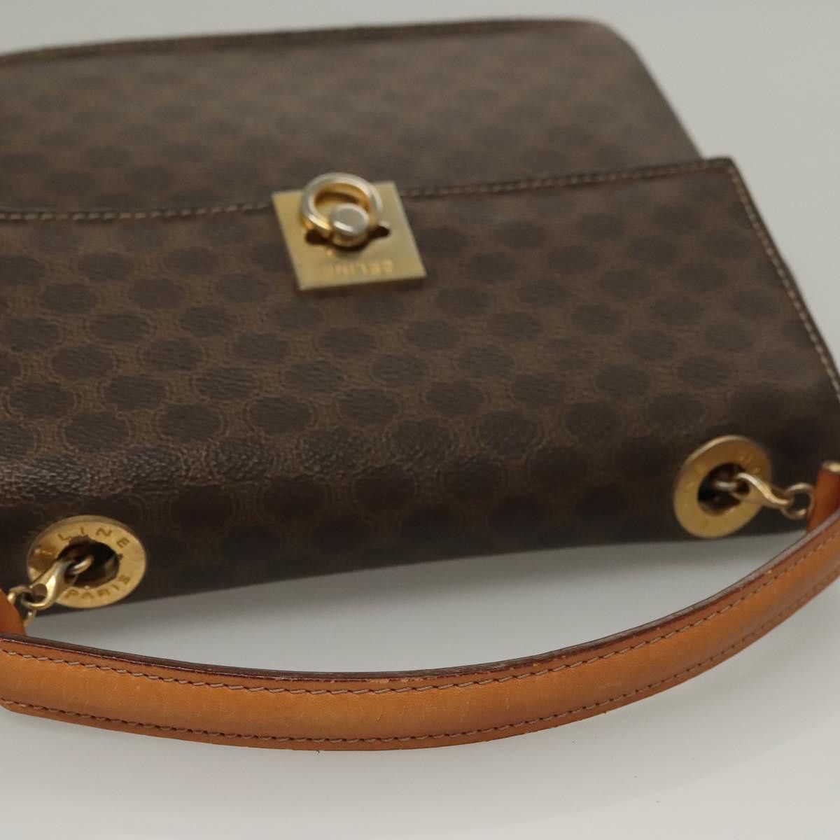 Celine CELINE Macadam Canvas Hand Bag Pvc Leather Brown Gold Size ONE SIZE - 7 Thumbnail